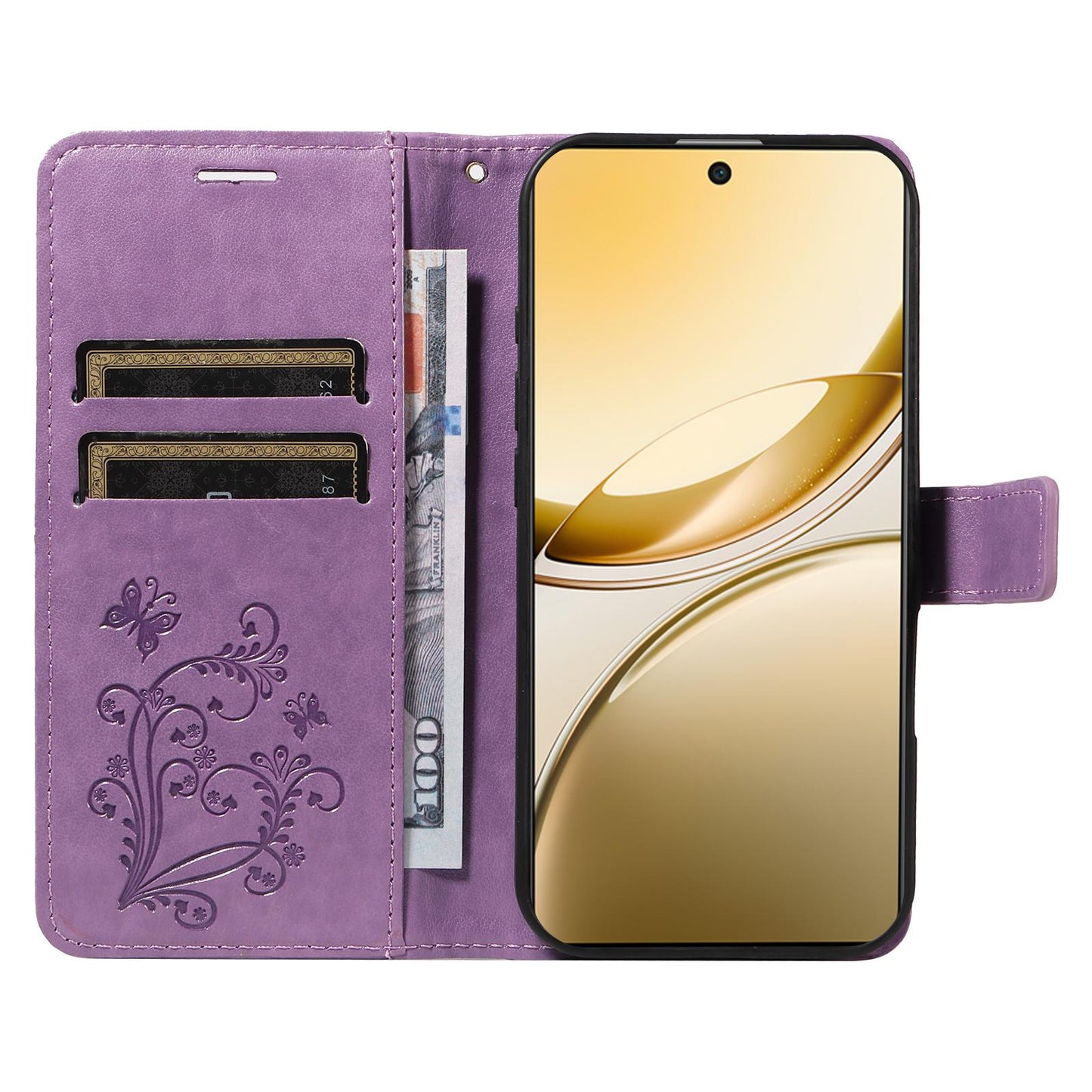 For vivo V50 5G Global 3D Butterfly Embossed Pattern Flip Leather Phone Case(Purple)