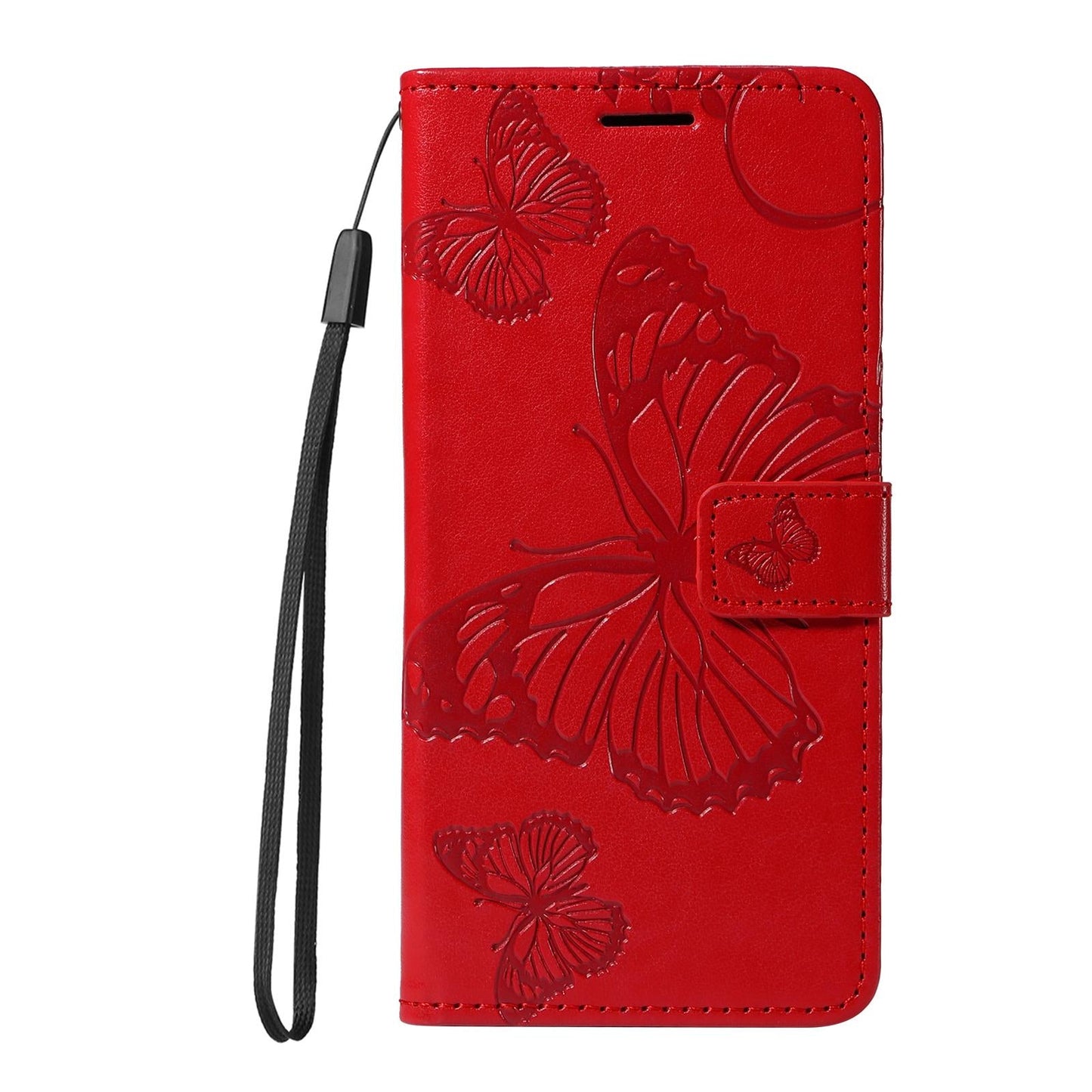 For vivo V50 5G Global 3D Butterfly Embossed Pattern Flip Leather Phone Case(Red)