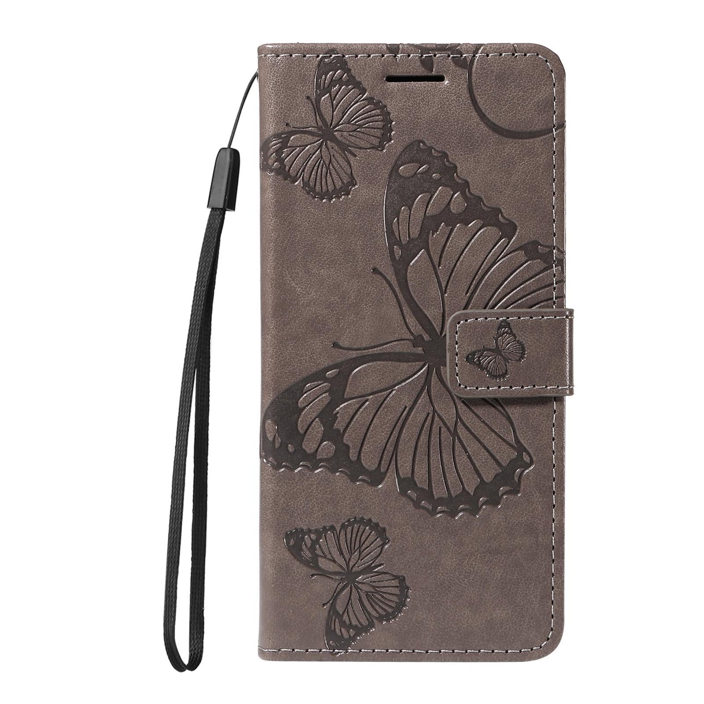 For vivo V50 5G Global 3D Butterfly Embossed Pattern Flip Leather Phone Case(Grey)