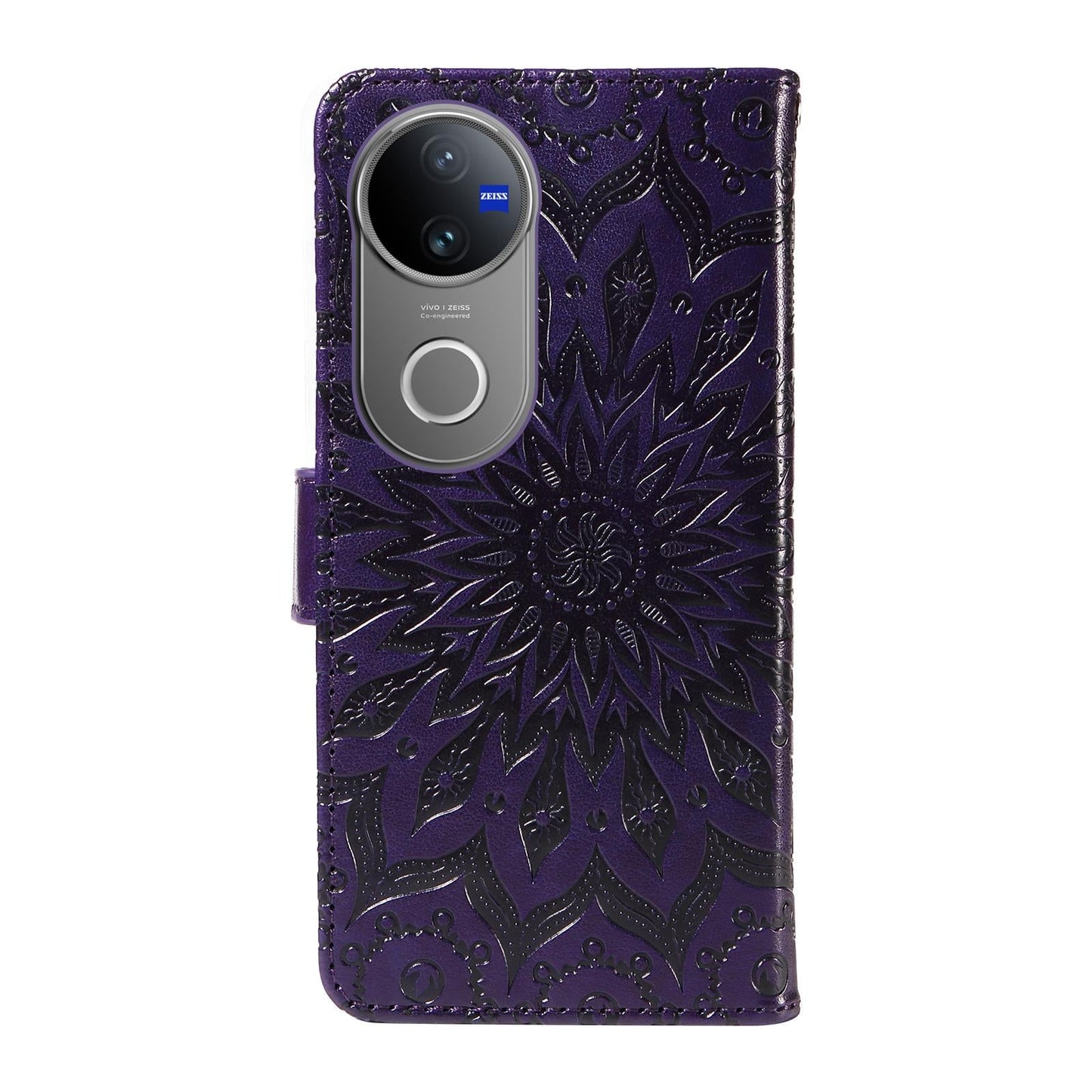 For vivo V50 5G Global Embossed Sunflower Pattern Flip Leather Phone Case(Purple)