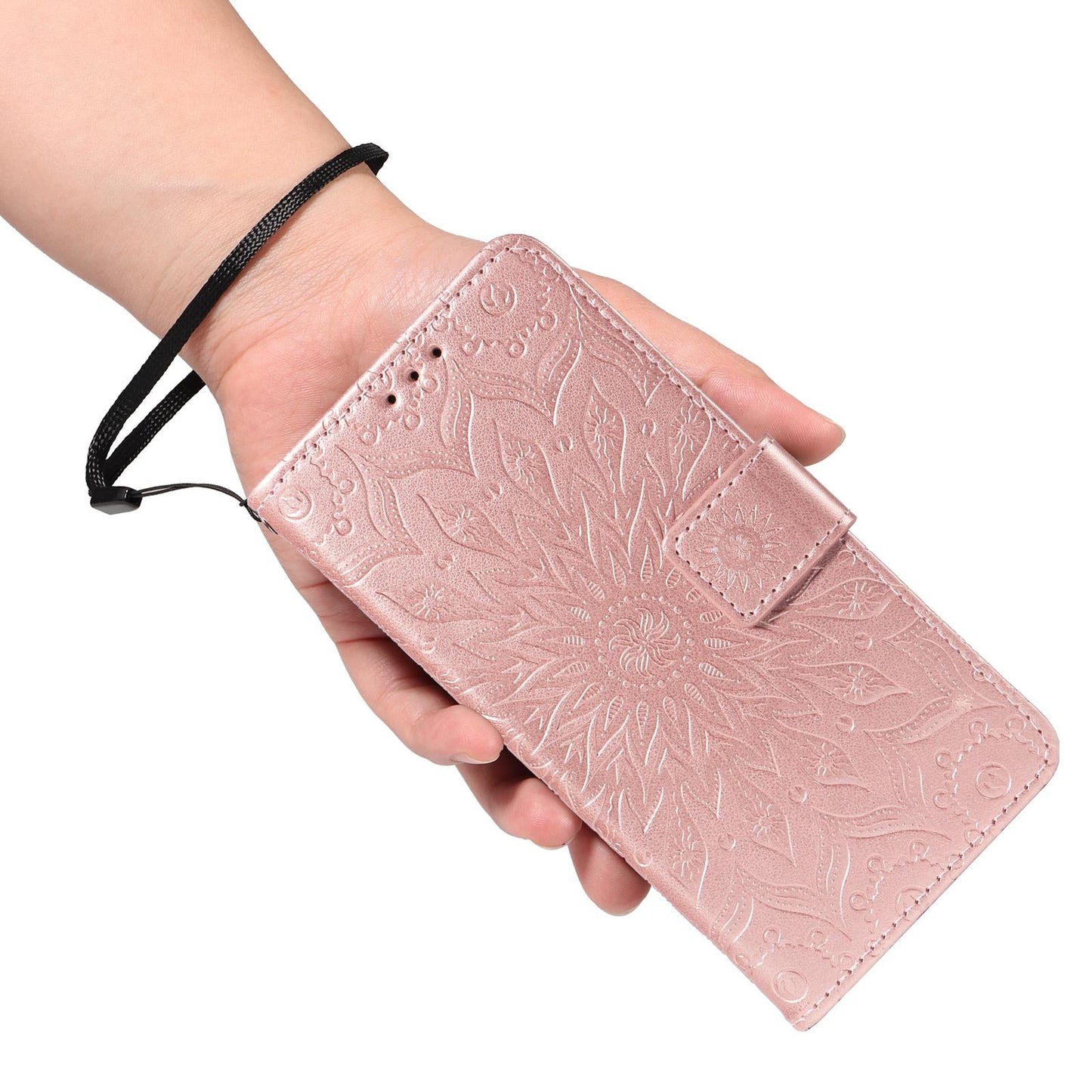 For vivo V50 5G Global Embossed Sunflower Pattern Flip Leather Phone Case(Rose Gold)