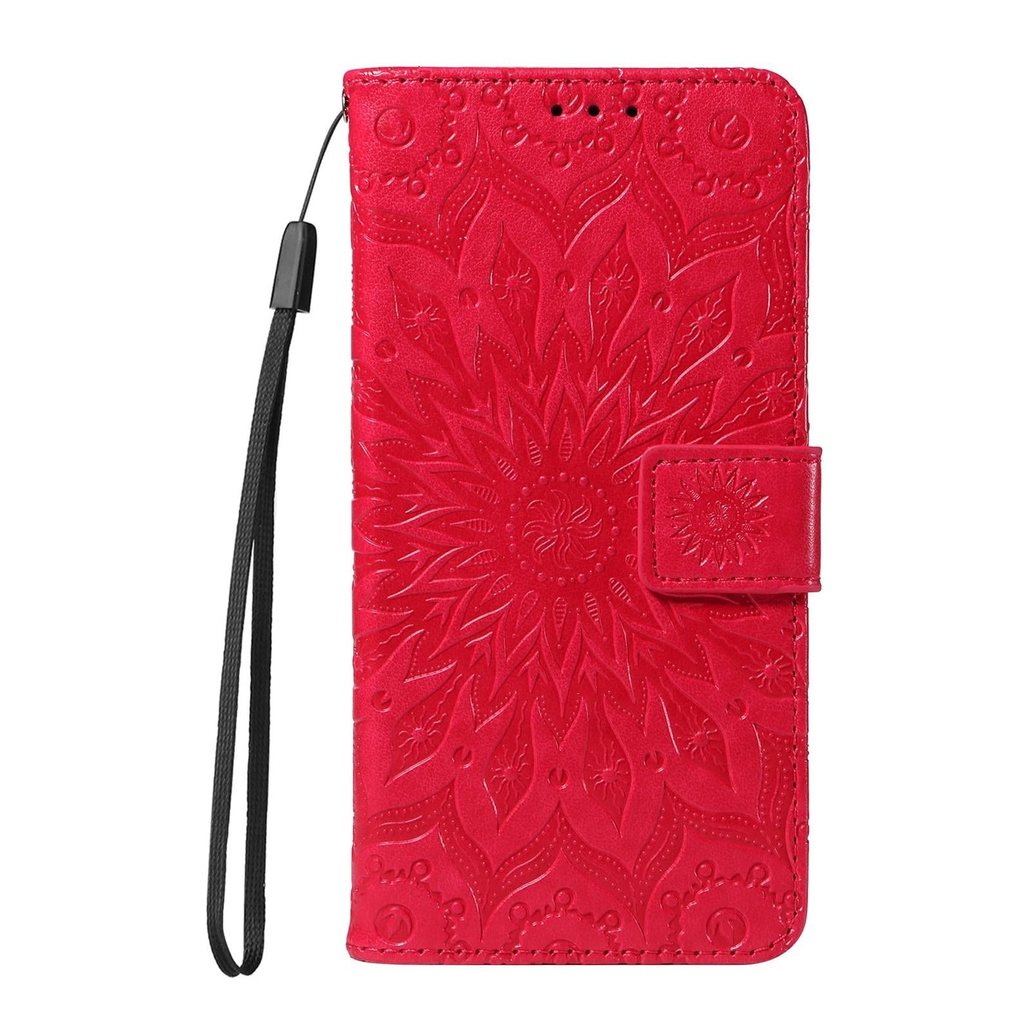 For vivo V50 5G Global Embossed Sunflower Pattern Flip Leather Phone Case(Red)