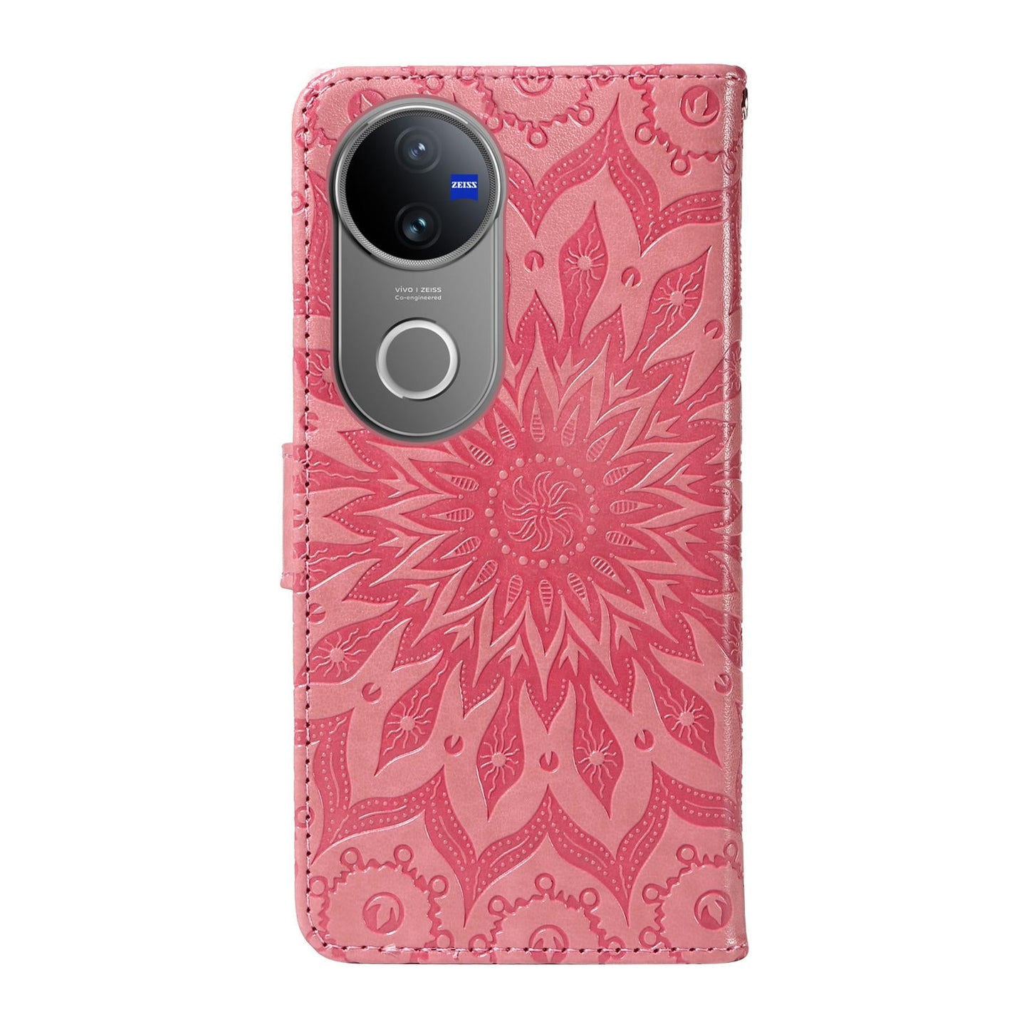 For vivo V50 5G Global Embossed Sunflower Pattern Flip Leather Phone Case(Pink)