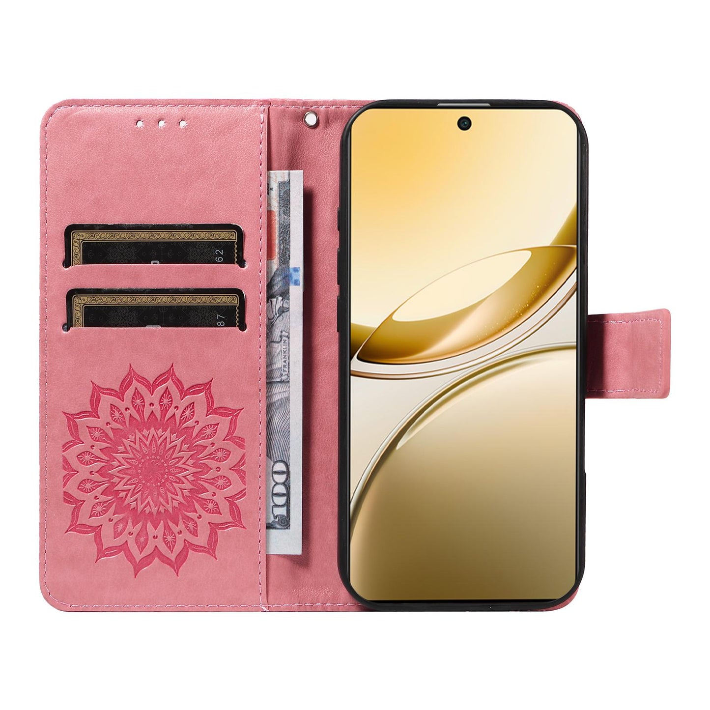 For vivo V50 5G Global Embossed Sunflower Pattern Flip Leather Phone Case(Pink)