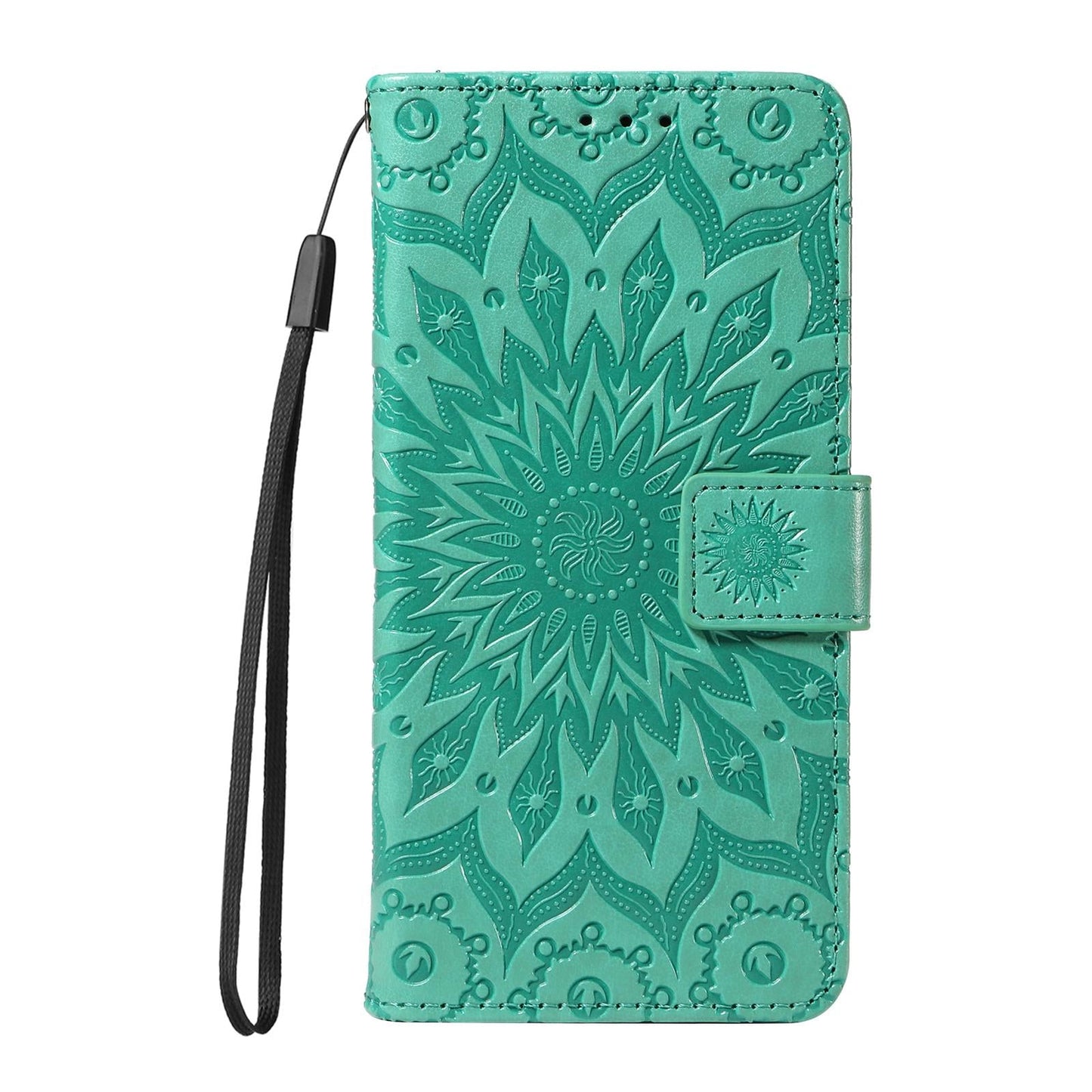For vivo V50 5G Global Embossed Sunflower Pattern Flip Leather Phone Case(Green)