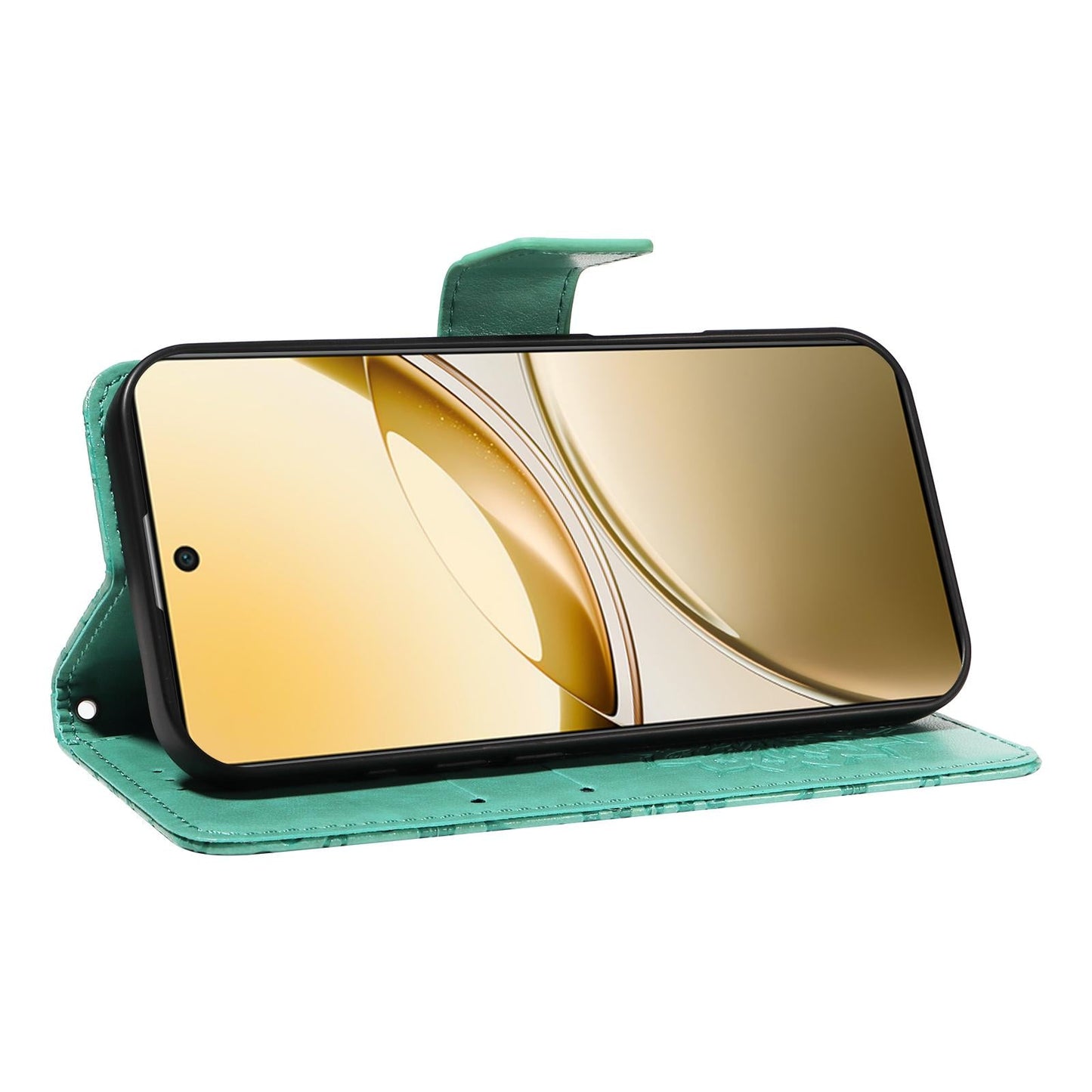 For vivo V50 5G Global Embossed Sunflower Pattern Flip Leather Phone Case(Green)