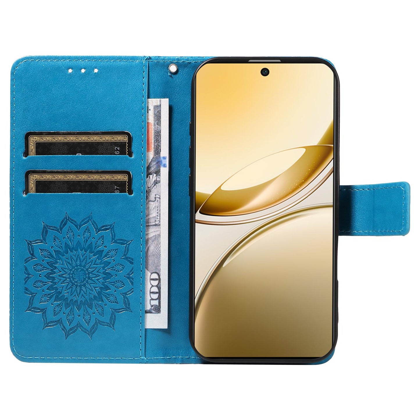 For vivo V50 5G Global Embossed Sunflower Pattern Flip Leather Phone Case(Blue)