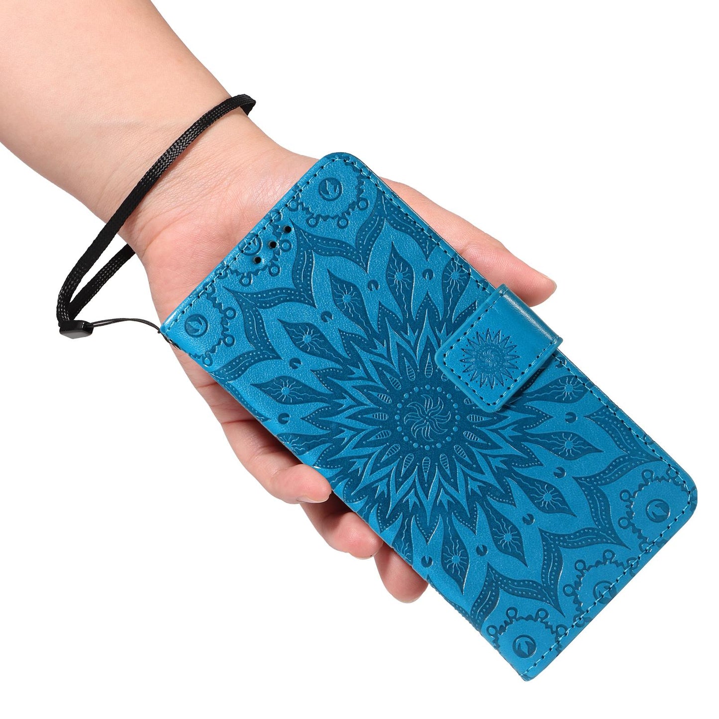 For vivo V50 5G Global Embossed Sunflower Pattern Flip Leather Phone Case(Blue)
