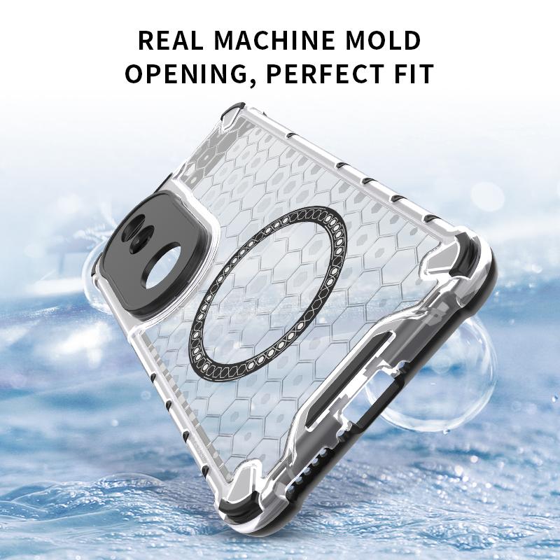 For vivo V50 5G Global Honeycomb Magnetic Ring Shockproof Phone Case(White)