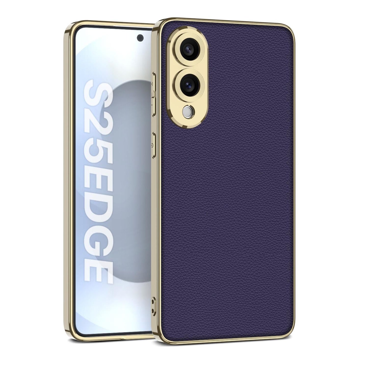 For Samsung Galaxy S25 Edge 5G GKK Plating TPU Leather Full Coverage Phone Case(Purple)