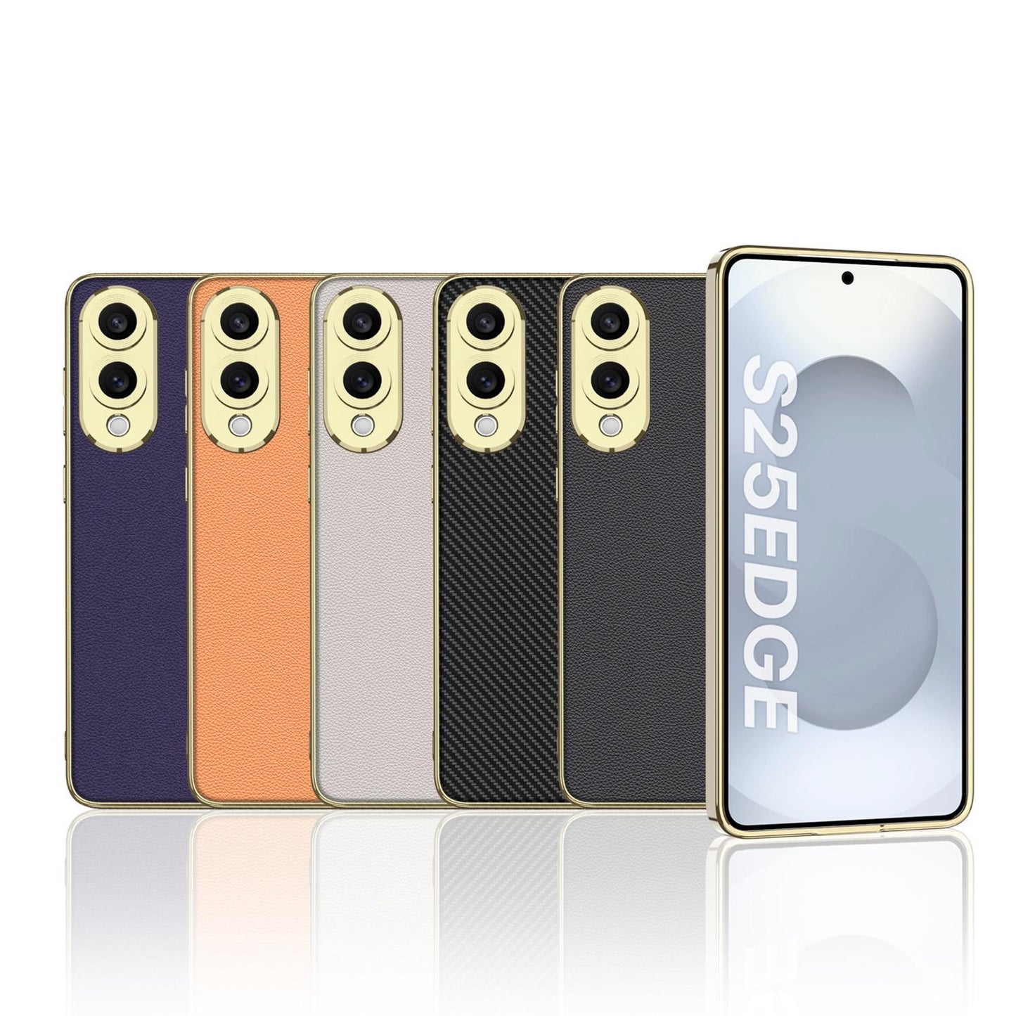 For Samsung Galaxy S25 Edge 5G GKK Plating TPU Leather Full Coverage Phone Case(Carbon Fiber Black)