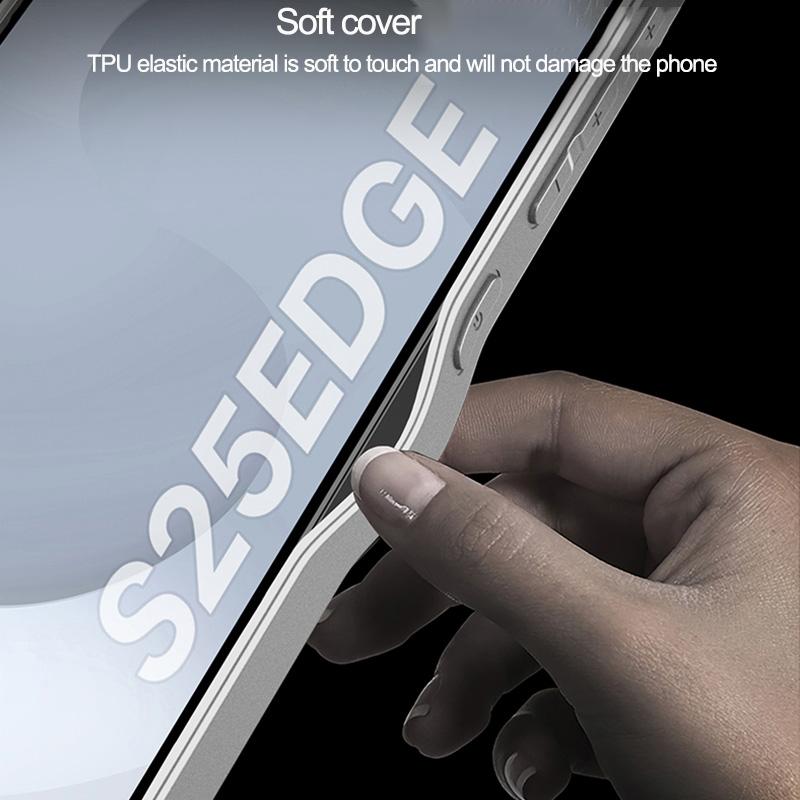 For Samsung Galaxy S25 Edge 5G GKK Skin Feel PC Hybrid TPU Phone Case(Titanium Light Black)