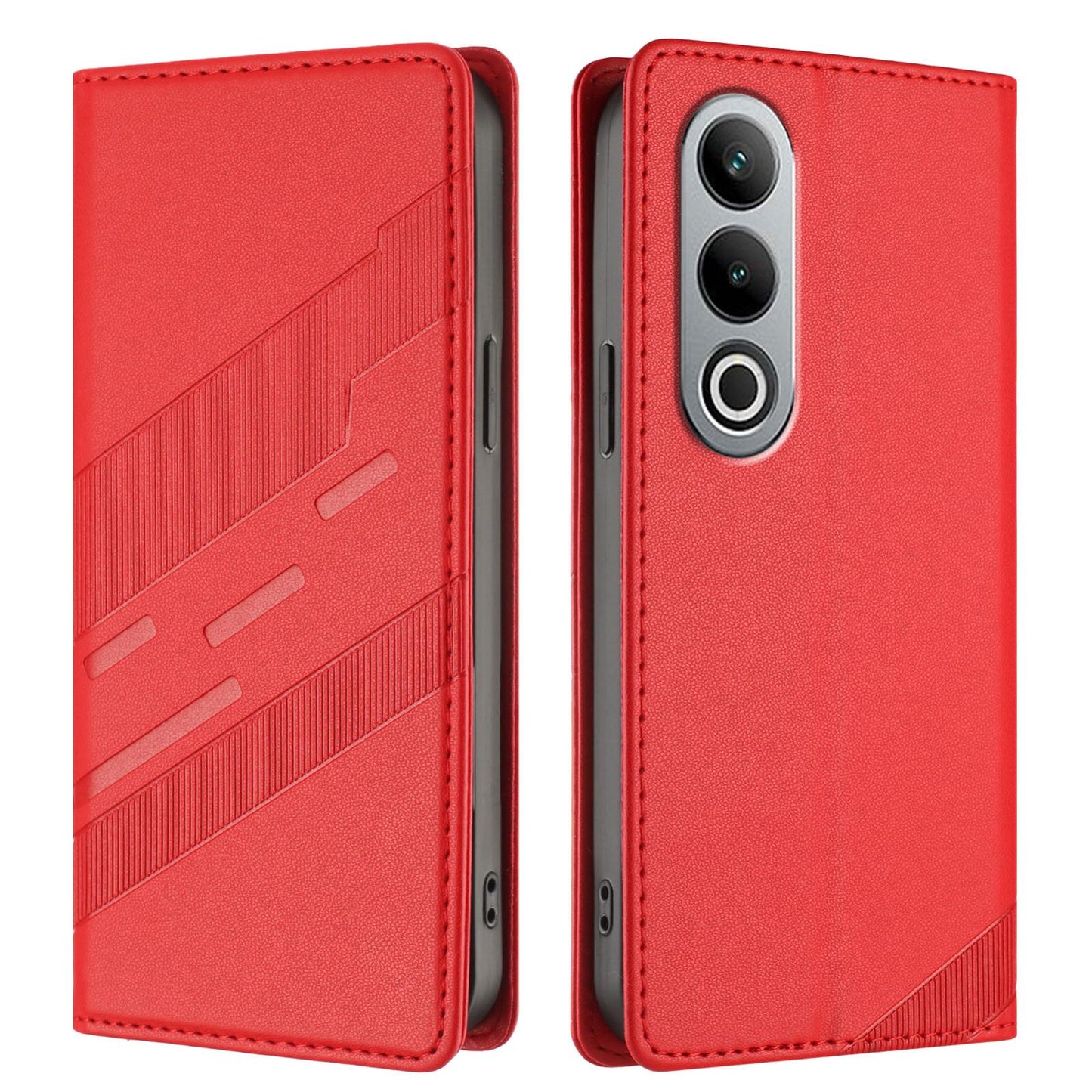 For OPPO K12 Embossed Multi-functional Wallet Retro Leather Phone Case(Red)