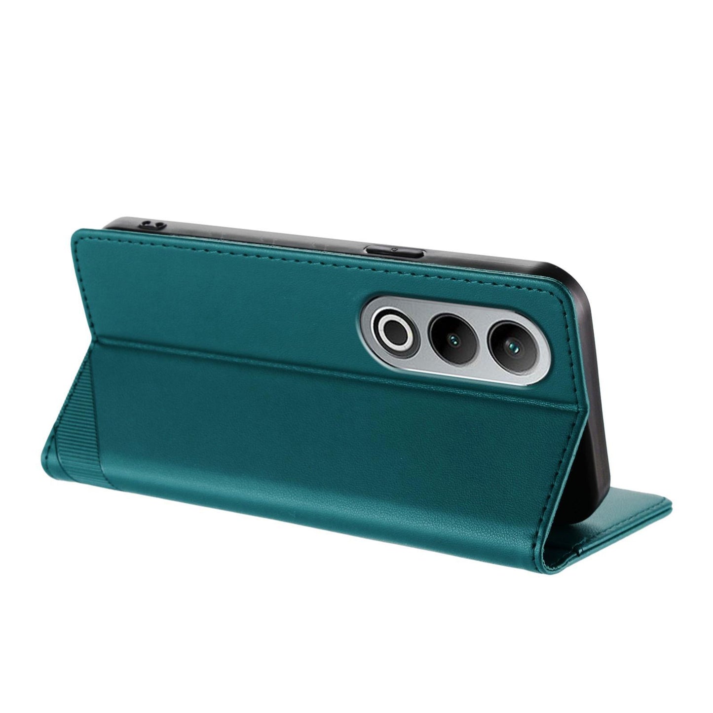 For OPPO K12 Embossed Multi-functional Wallet Retro Leather Phone Case(Dark Green)