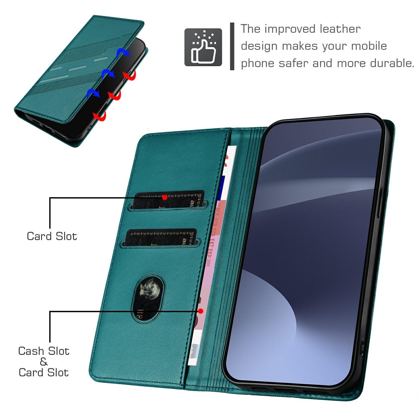 For OPPO K12 Embossed Multi-functional Wallet Retro Leather Phone Case(Dark Green)