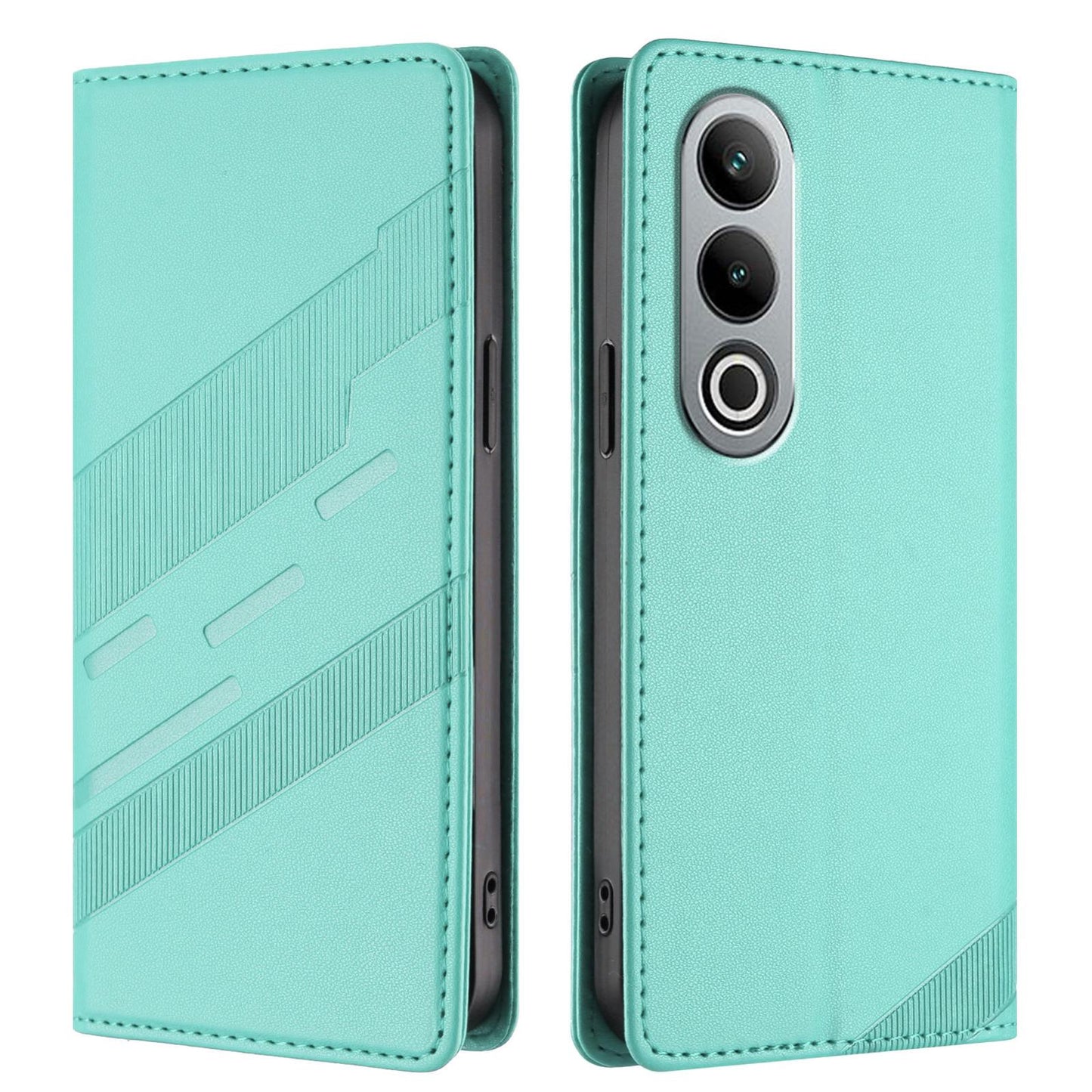 For OPPO K12 Embossed Multi-functional Wallet Retro Leather Phone Case(Mint Green)