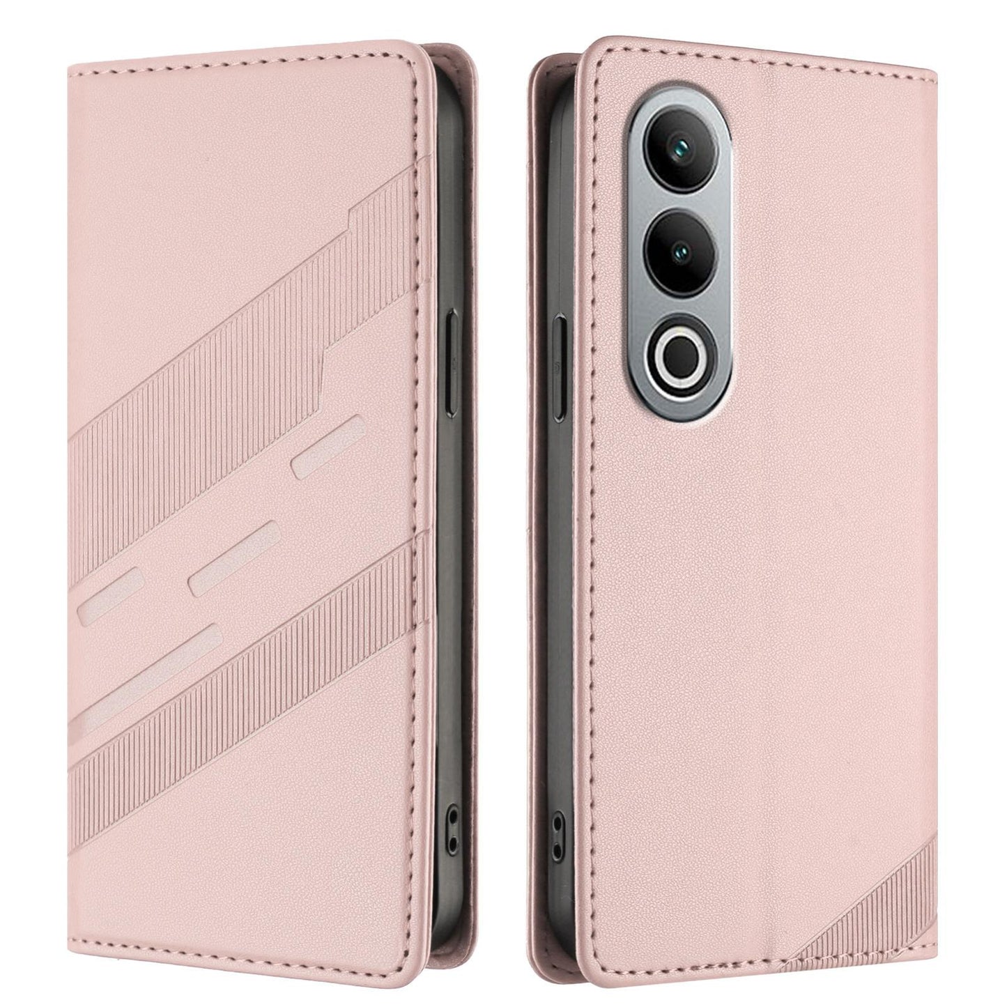 For OPPO K12 Embossed Multi-functional Wallet Retro Leather Phone Case(Pink)
