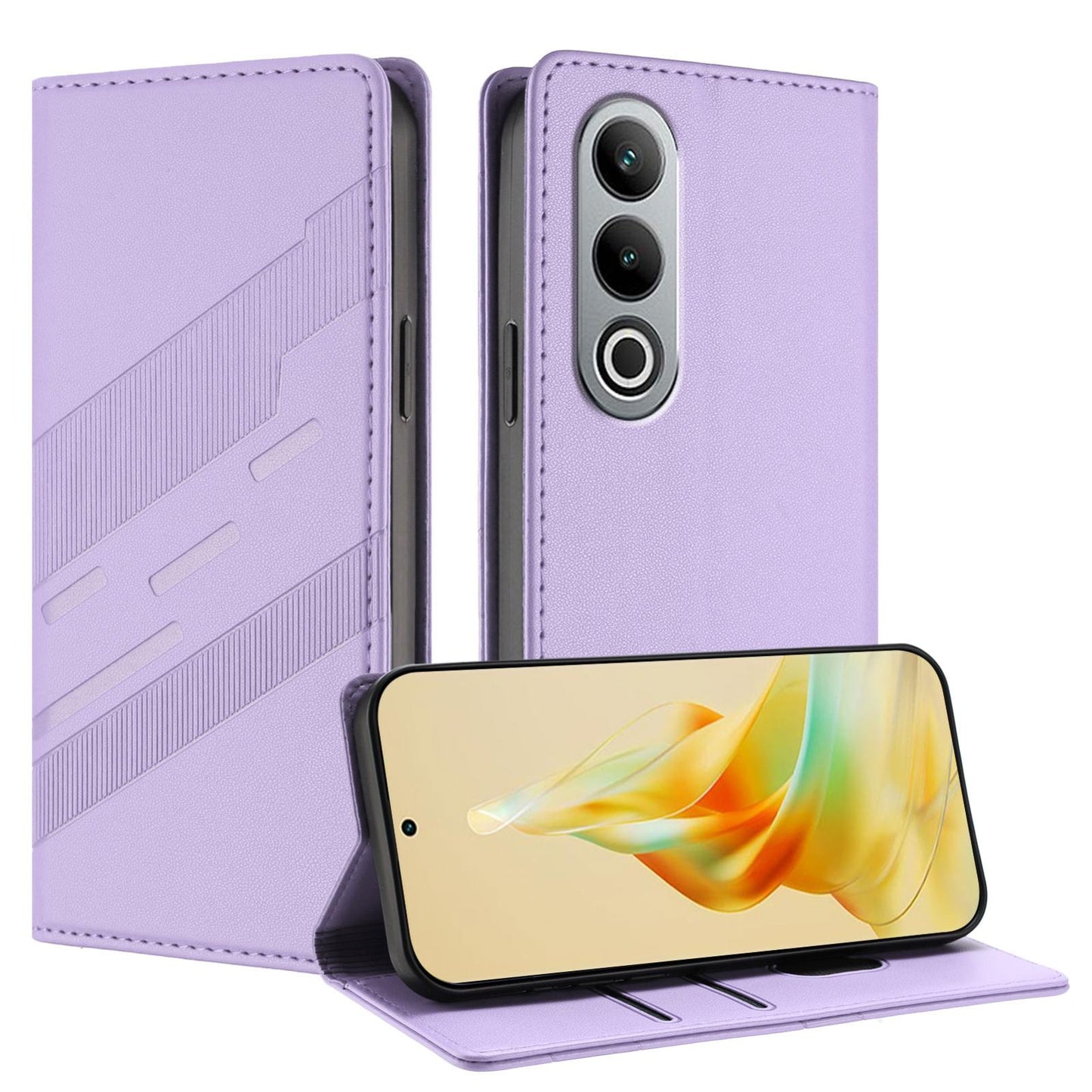 For OPPO K12 Embossed Multi-functional Wallet Retro Leather Phone Case(Light Purple)