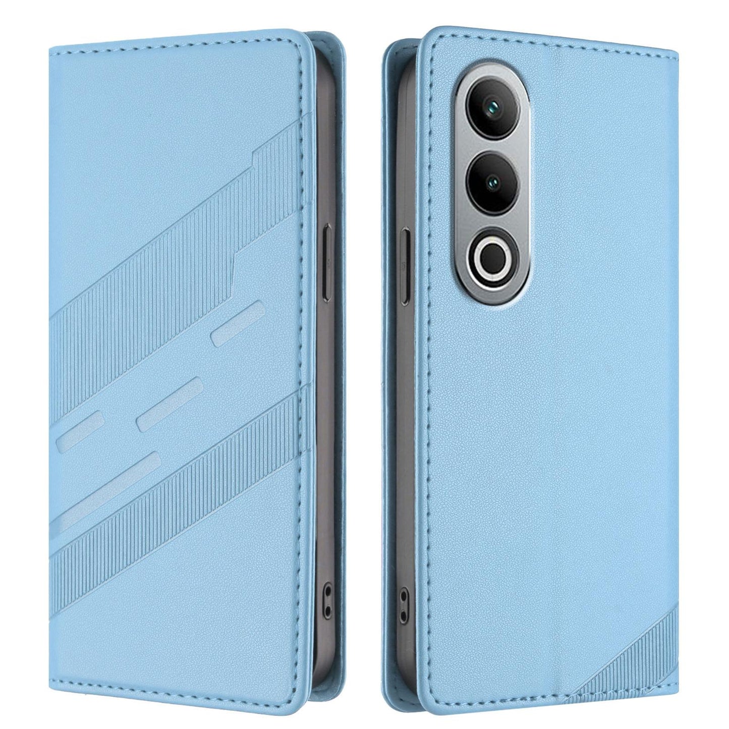 For OPPO K12 Embossed Multi-functional Wallet Retro Leather Phone Case(Light Blue)