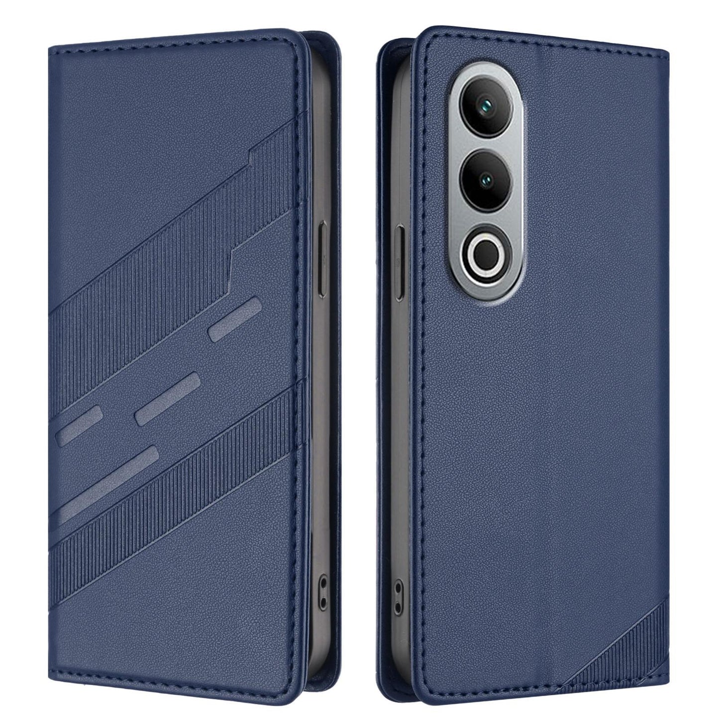 For OPPO K12 Embossed Multi-functional Wallet Retro Leather Phone Case(Dark Blue)