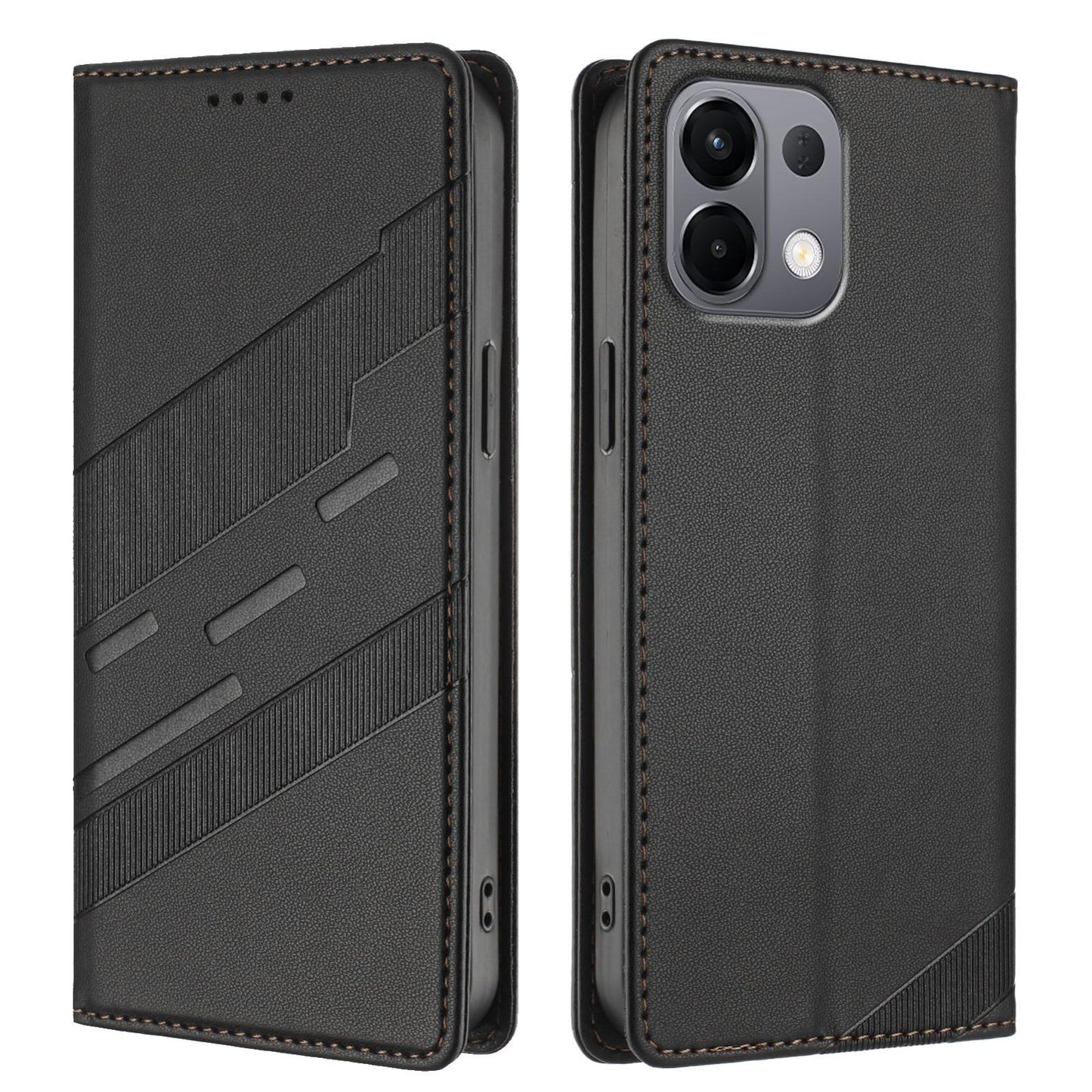 For OPPO K13 5G Embossed Multi-functional Wallet Retro Leather Phone Case(Black)