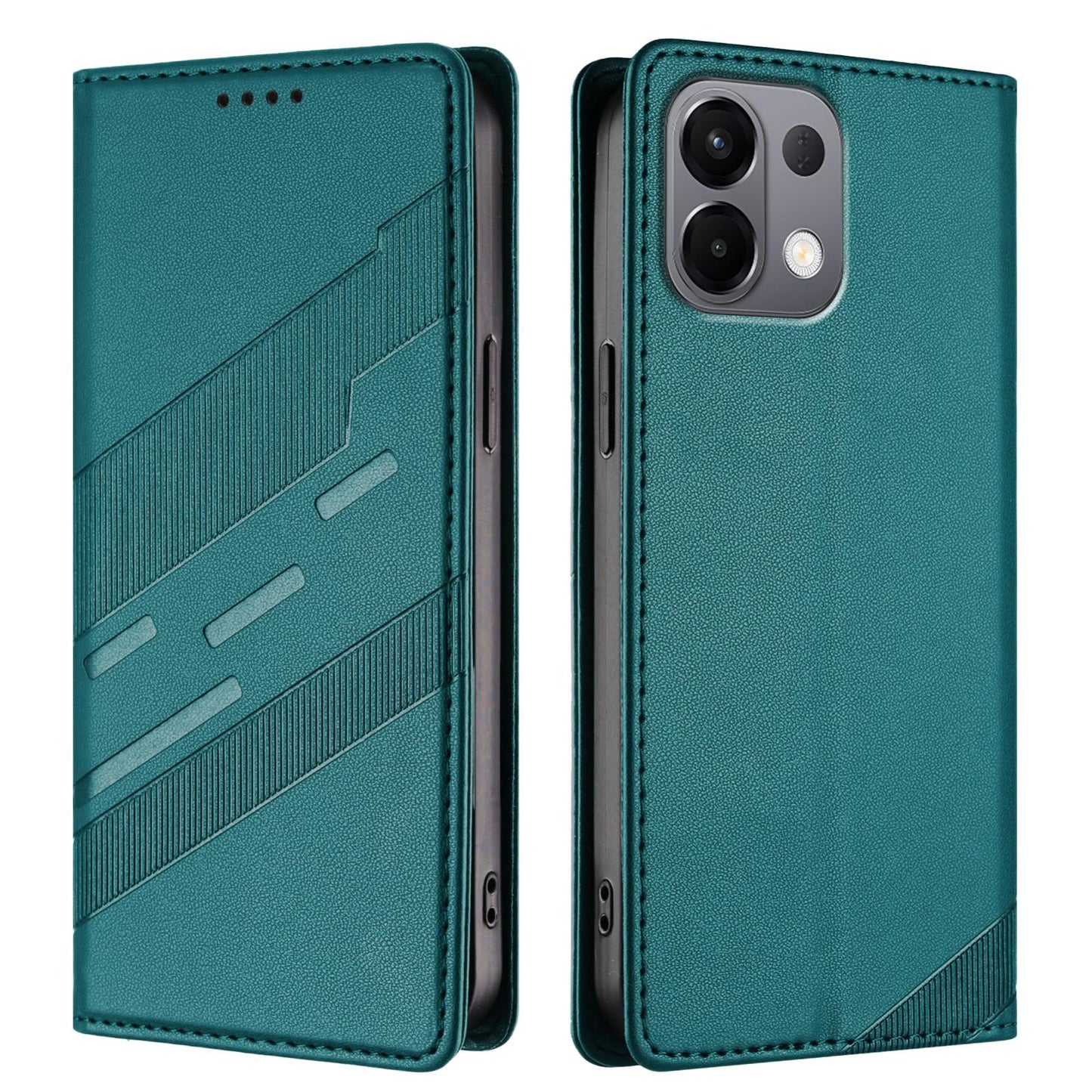 For OPPO K13 5G Embossed Multi-functional Wallet Retro Leather Phone Case(Dark Green)