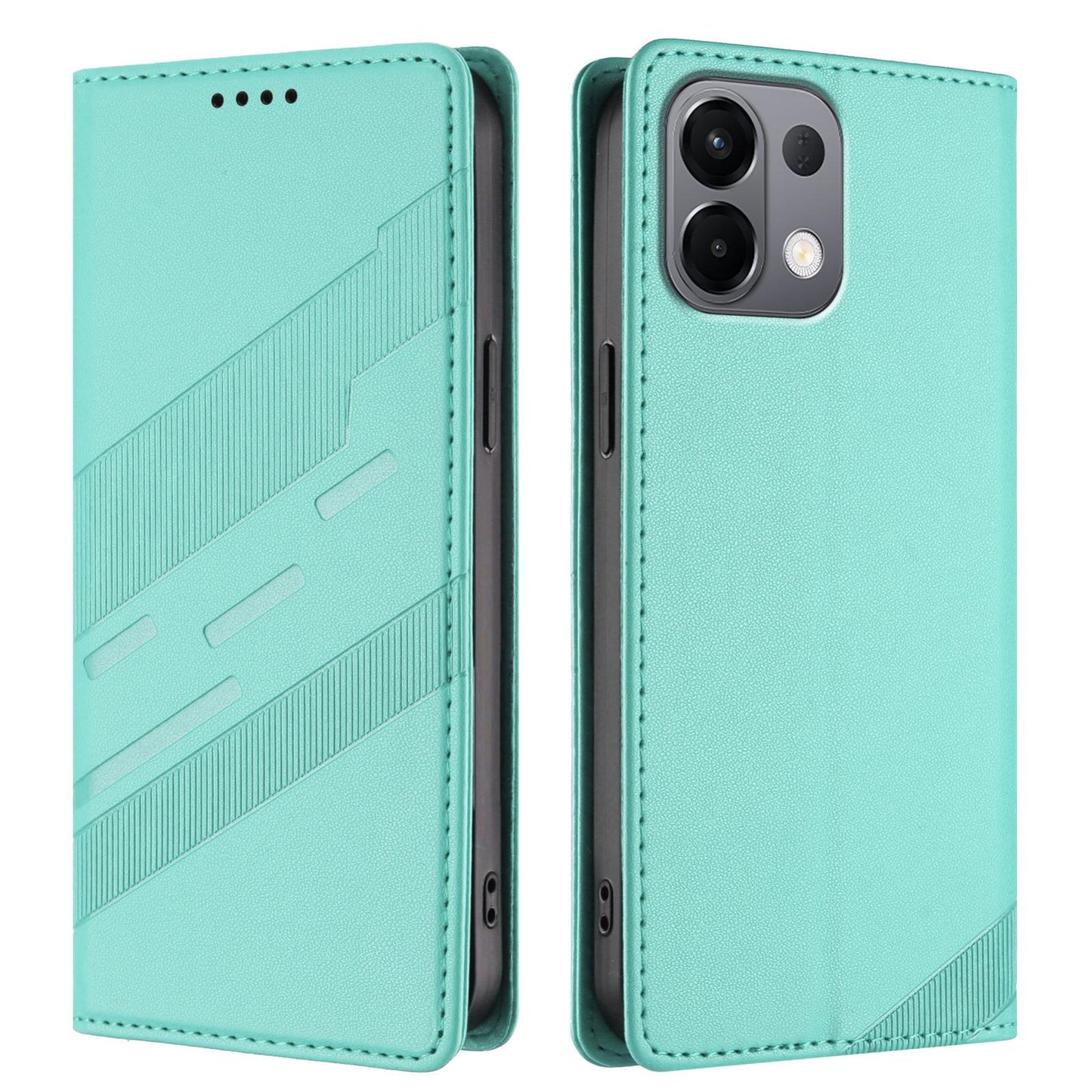 For OPPO K13 5G Embossed Multi-functional Wallet Retro Leather Phone Case(Mint Green)