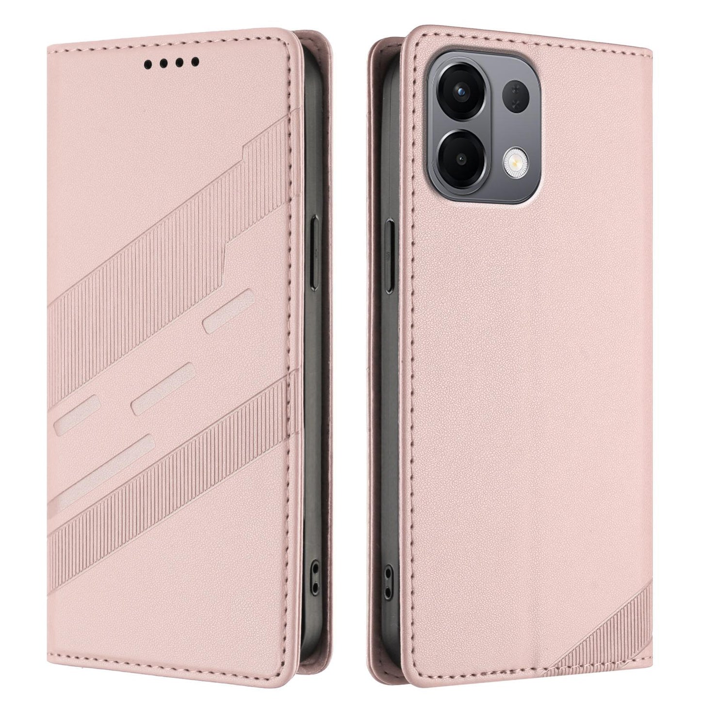 For OPPO K13 5G Embossed Multi-functional Wallet Retro Leather Phone Case(Pink)