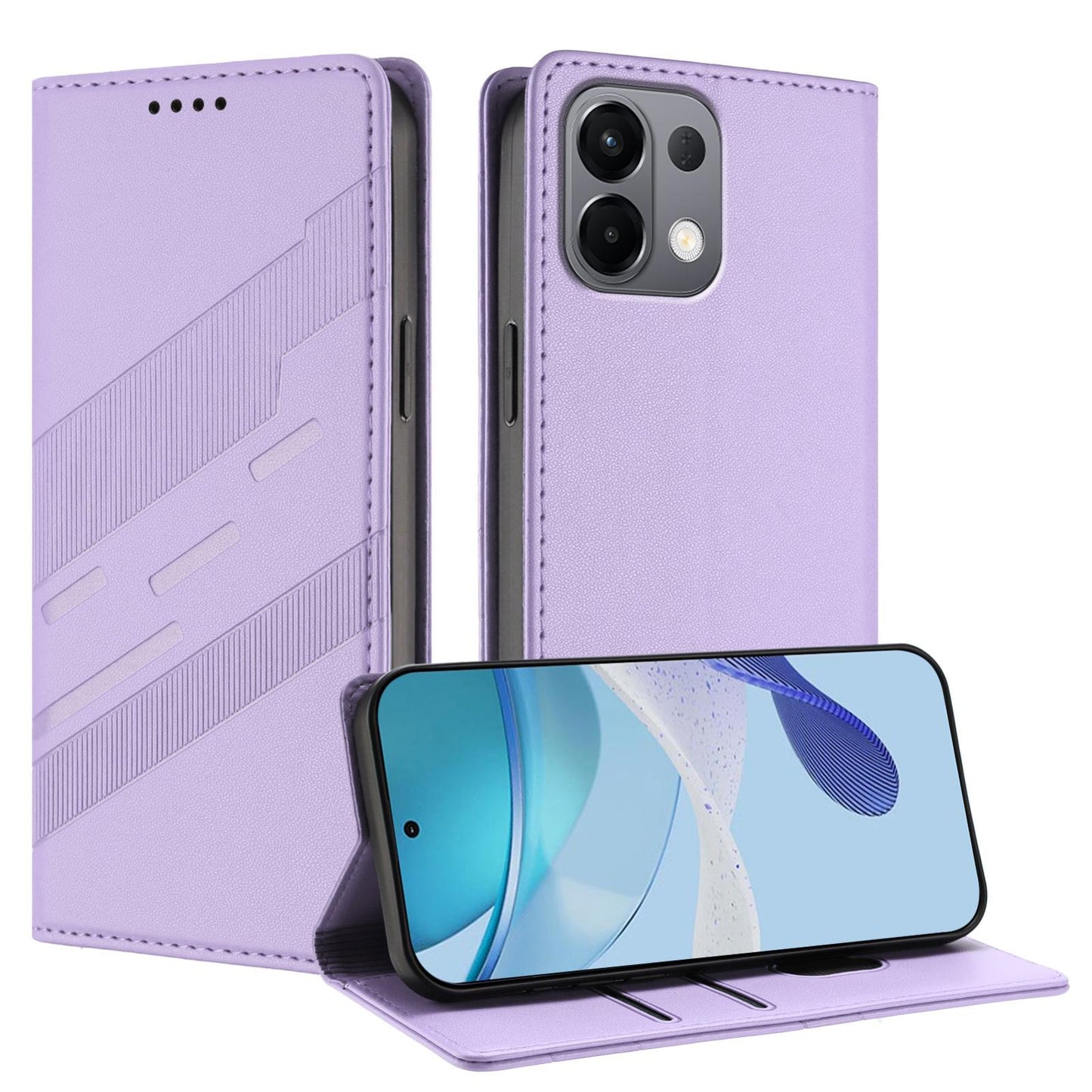 For OPPO K13 5G Embossed Multi-functional Wallet Retro Leather Phone Case(Light Purple)