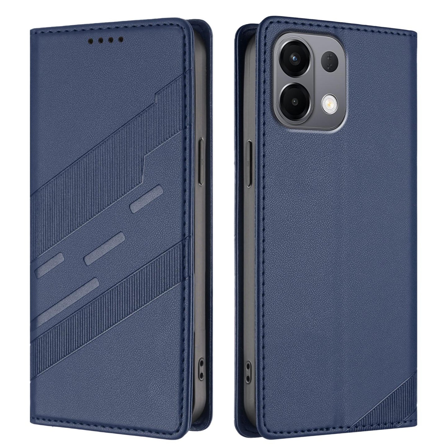 For OPPO K13 5G Embossed Multi-functional Wallet Retro Leather Phone Case(Dark Blue)