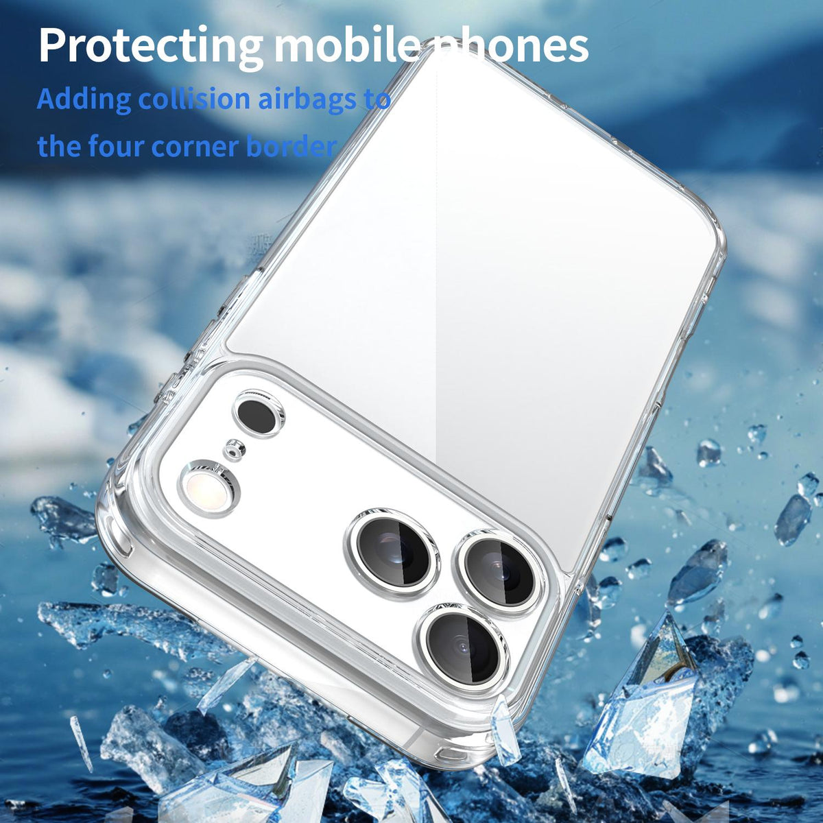 Compatible with iPhone 18 Pro Max PC Dual-Layer TPU Airbag Shockproof Phone Case - Transparent