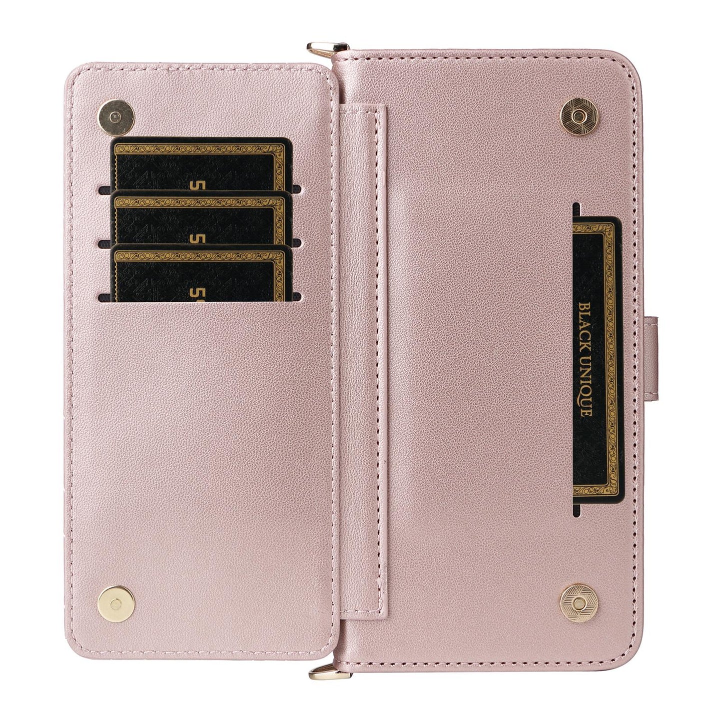 For OPPO K13 5G / K13x 5G Multifunctional 6-Card Slots Leather Phone Case with Wrist Strap(Pink)
