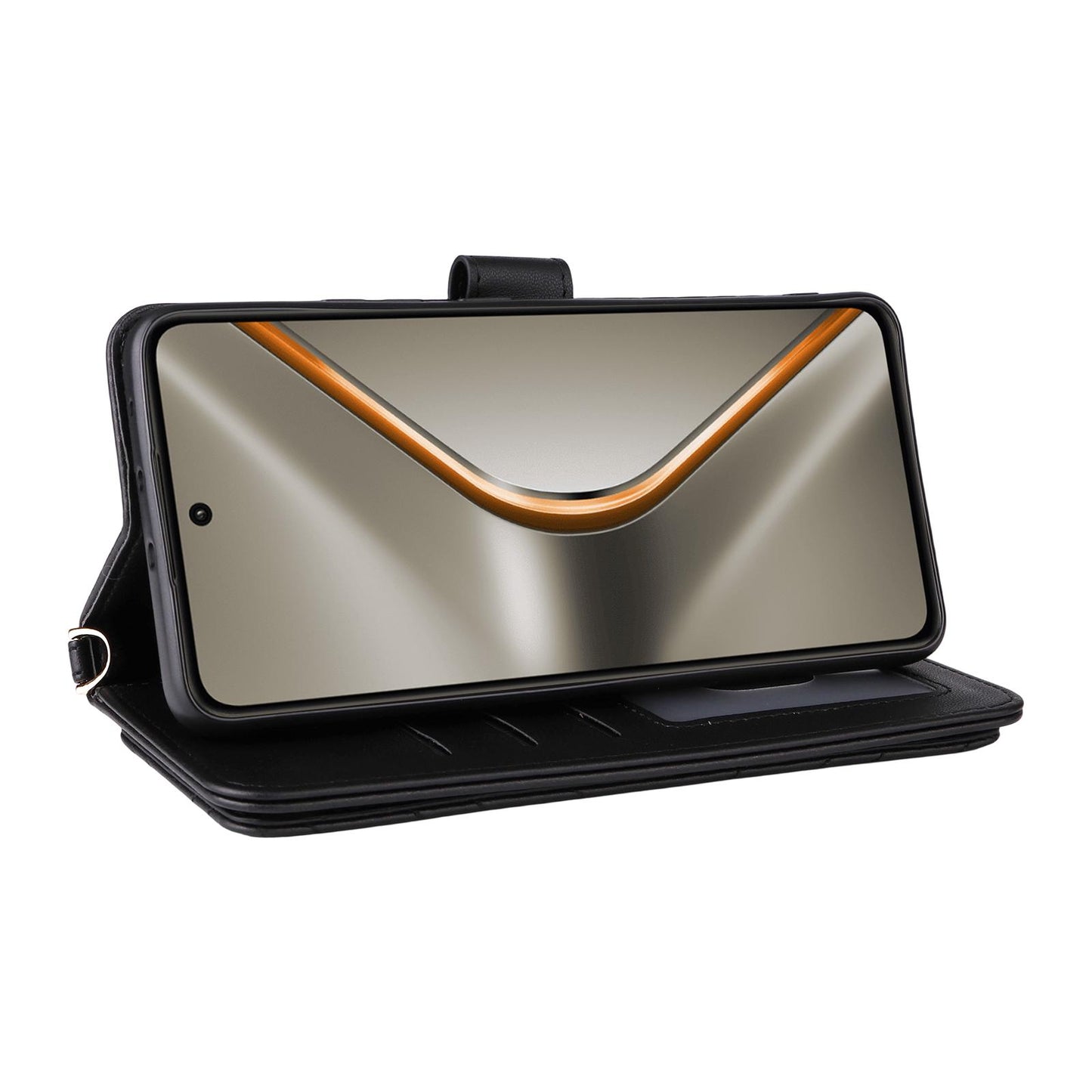 For OPPO K13 5G / K13x 5G Multifunctional 6-Card Slots Leather Phone Case with Wrist Strap(Black)