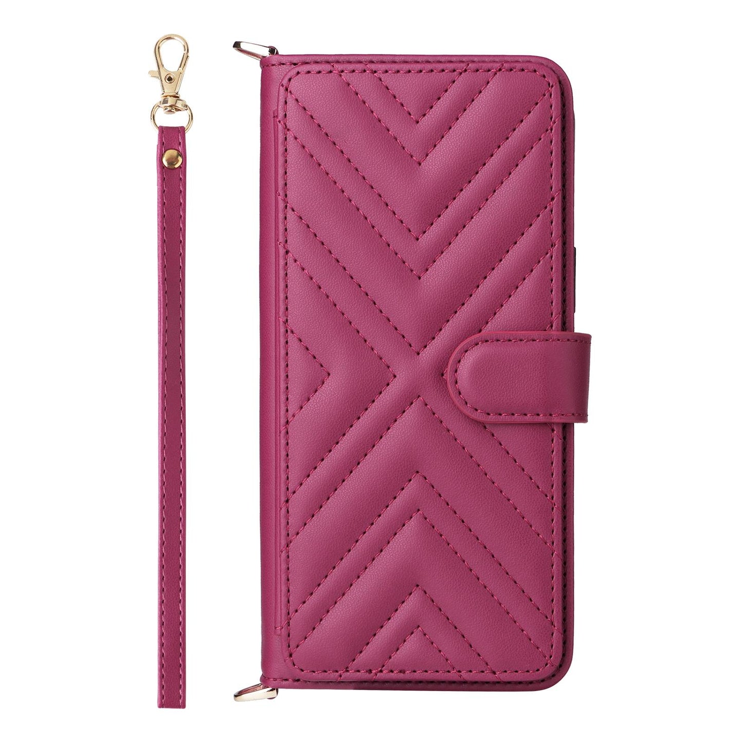 For OPPO K13 5G / K13x 5G Multifunctional 6-Card Slots Leather Phone Case with Wrist Strap(Rose Red)