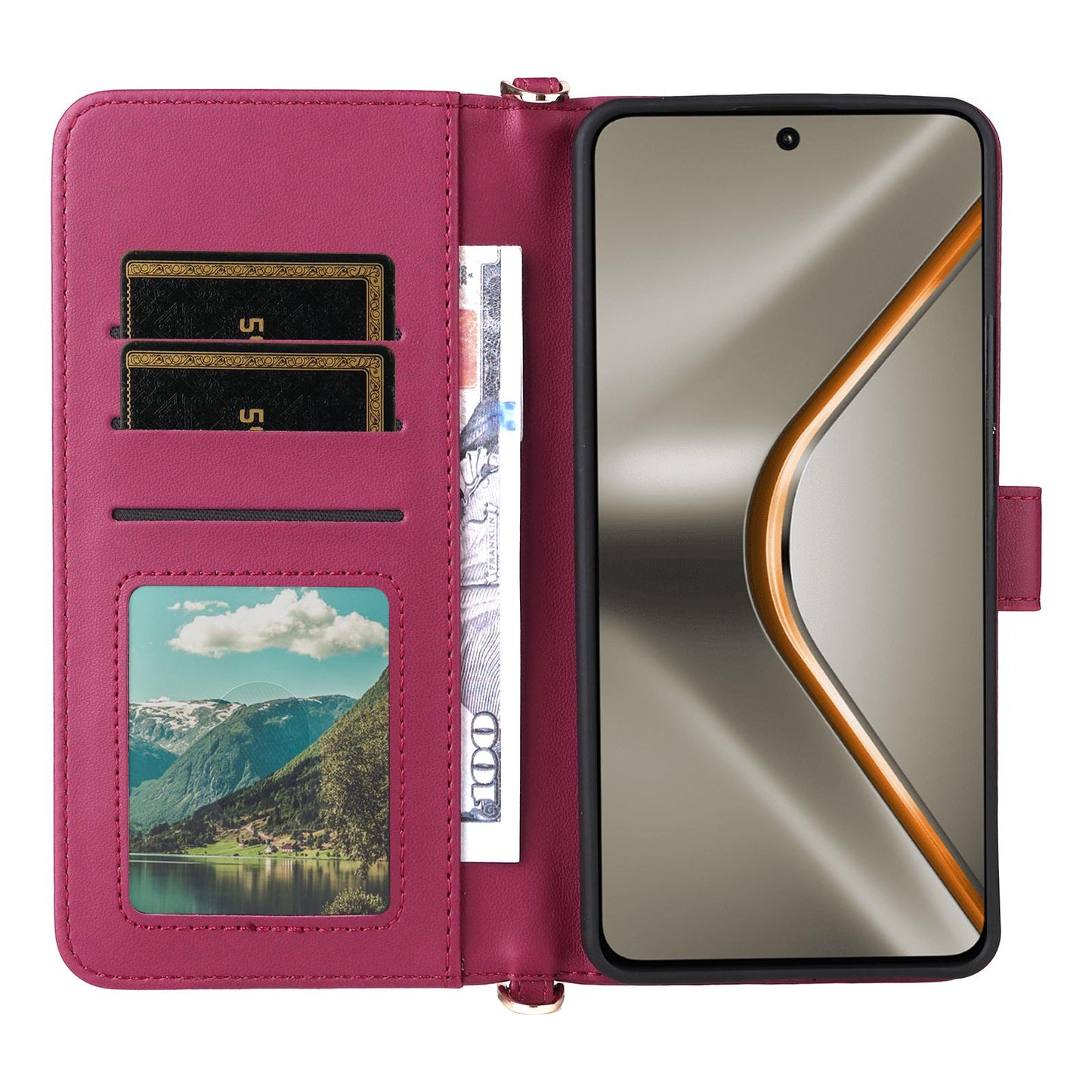 For OPPO K13 5G / K13x 5G Multifunctional 6-Card Slots Leather Phone Case with Wrist Strap(Rose Red)