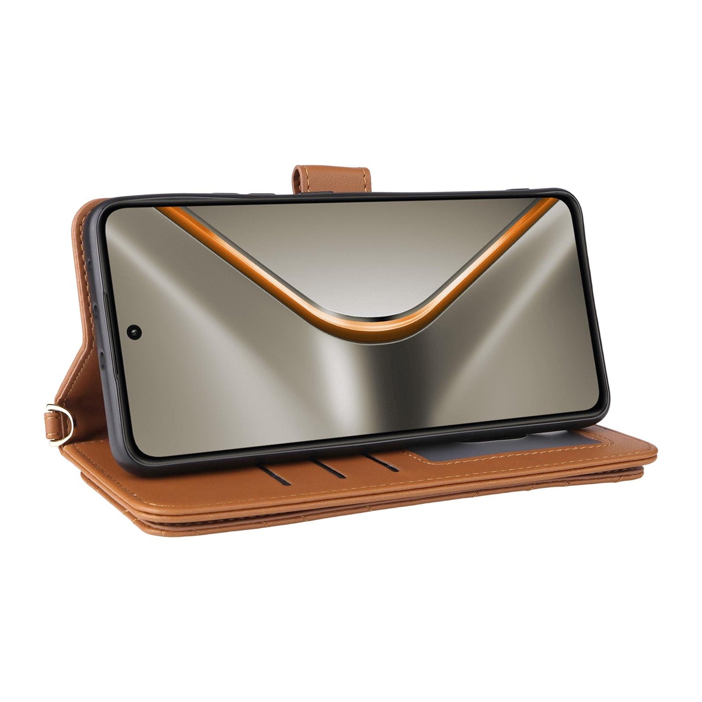 For OPPO K13 5G / K13x 5G Multifunctional 6-Card Slots Leather Phone Case with Wrist Strap(Brown)