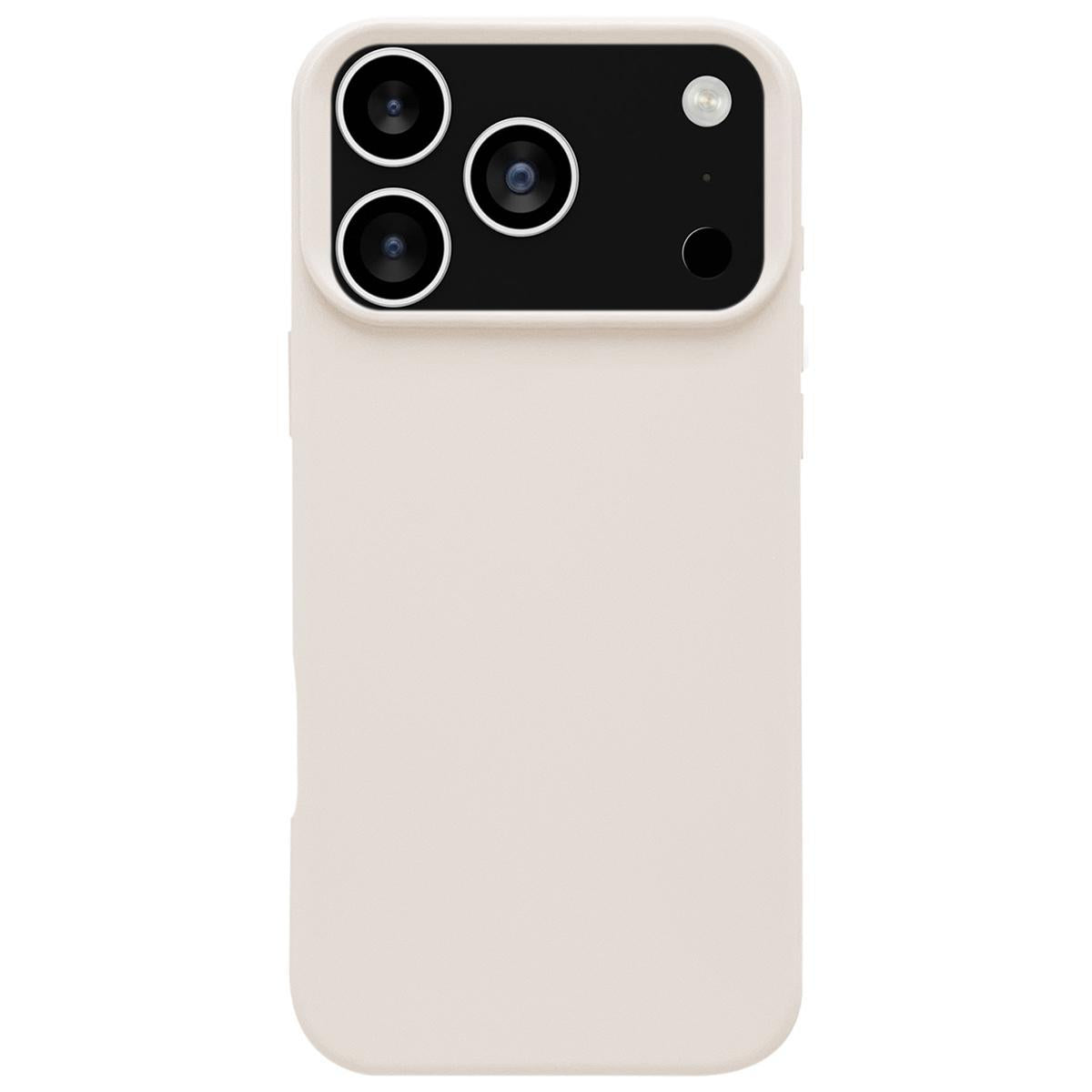 Compatible with iPhone 18 Pro Max & 17 Pro Max Dopamine Simple Imitation Liquid Silicone Phone Case - Cheese White
