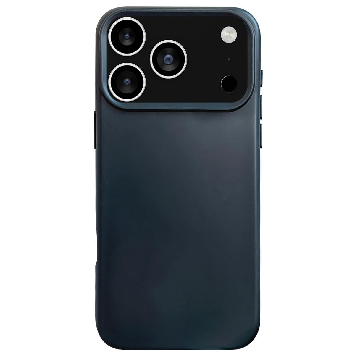 Compatible with iPhone 18 Pro Max & 17 Pro Max Dopamine Simple Imitation Liquid Silicone Phone Case - Black