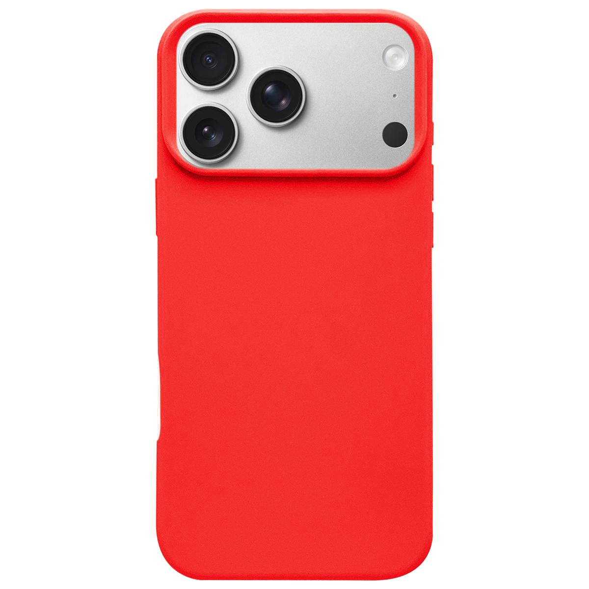 Compatible with iPhone 18 Pro Max & 17 Pro Max Dopamine Simple Imitation Liquid Silicone Phone Case - Red