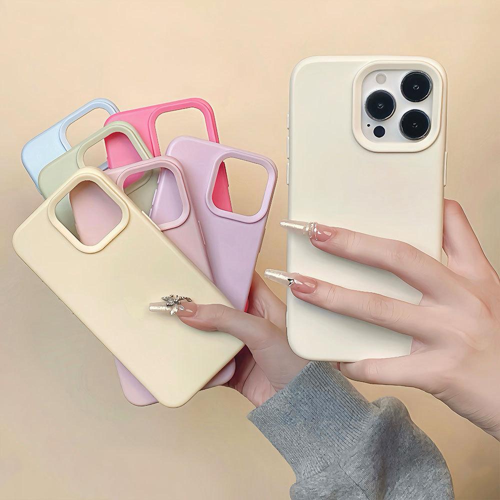 Compatible with iPhone 18 Pro Max & 17 Pro Max Dopamine Simple Imitation Liquid Silicone Phone Case - Bean Purple
