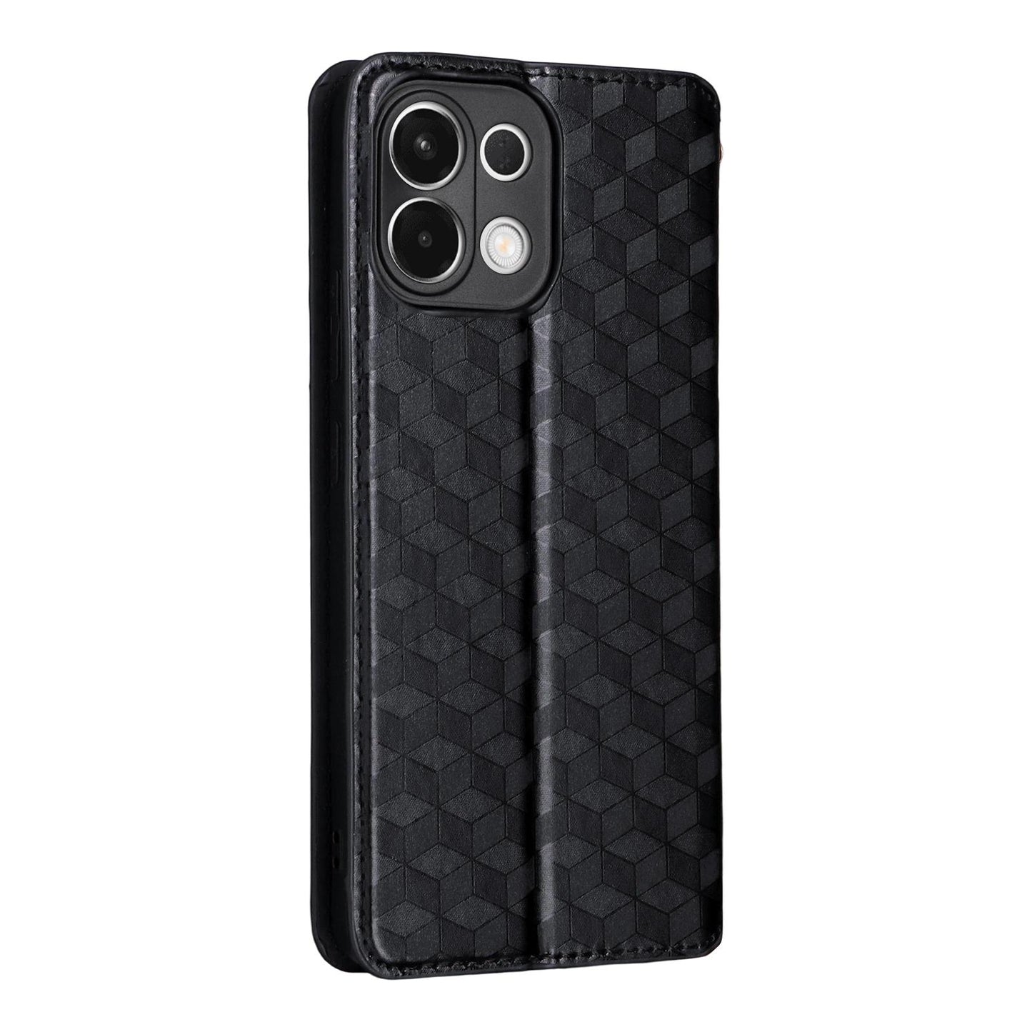 For OPPO K13 5G / K13X 5G / K12S 5G Cubic Grid Texture Flip Leather Phone Case(Black)