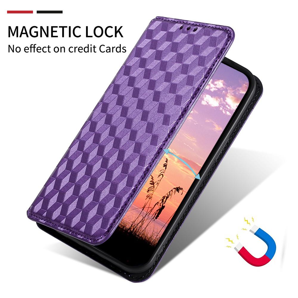 For OPPO K13 5G / K13X 5G / K12S 5G Cubic Grid Texture Flip Leather Phone Case(Purple)
