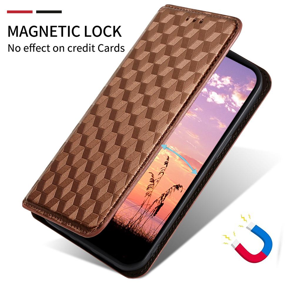 For OPPO K13 5G / K13X 5G / K12S 5G Cubic Grid Texture Flip Leather Phone Case(Brown)