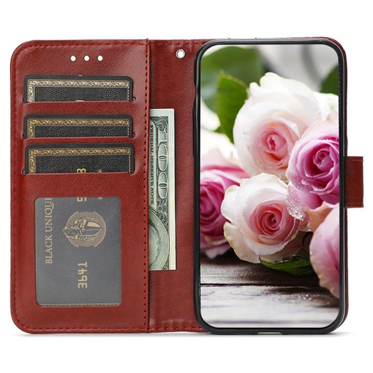 Compatible with iPhone 18 Pro Max & 17 Pro Max Rose Butterfly Embossed Leather Phone Case - Brown