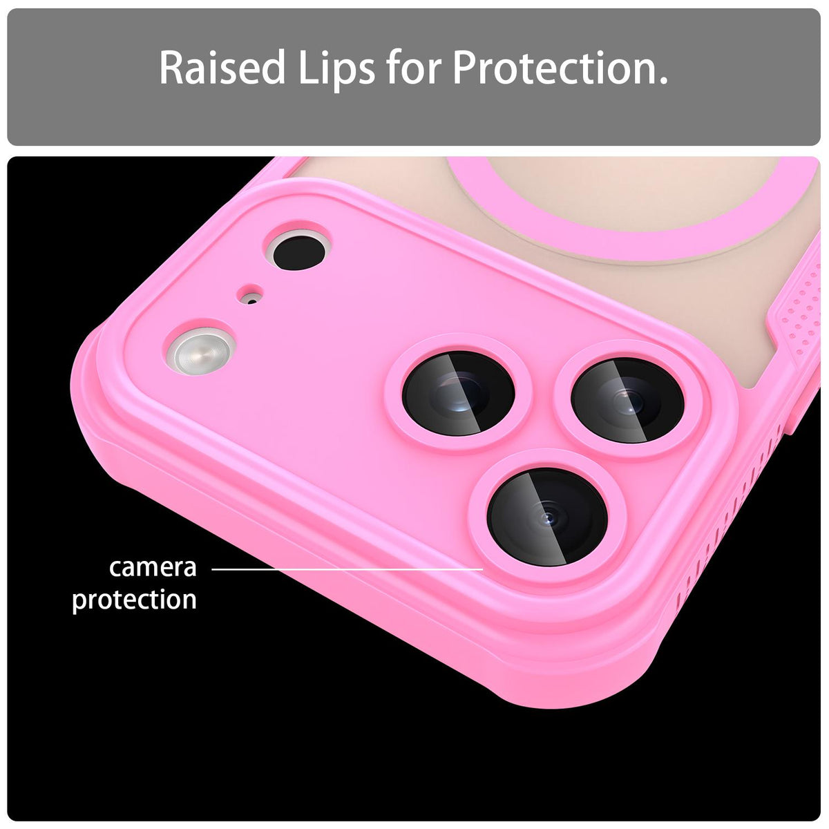 Compatible with iPhone 18 Pro Max Armor Glaze MagSafe Magnetic Phone Case - Pink