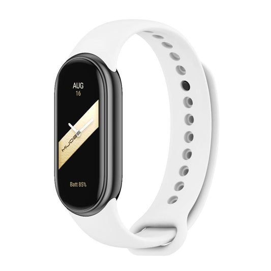 For Xiaomi Smart Band 10 / 9 / 8 xDfind Metal Buckle Solid Color Silicone Watch Band(White)