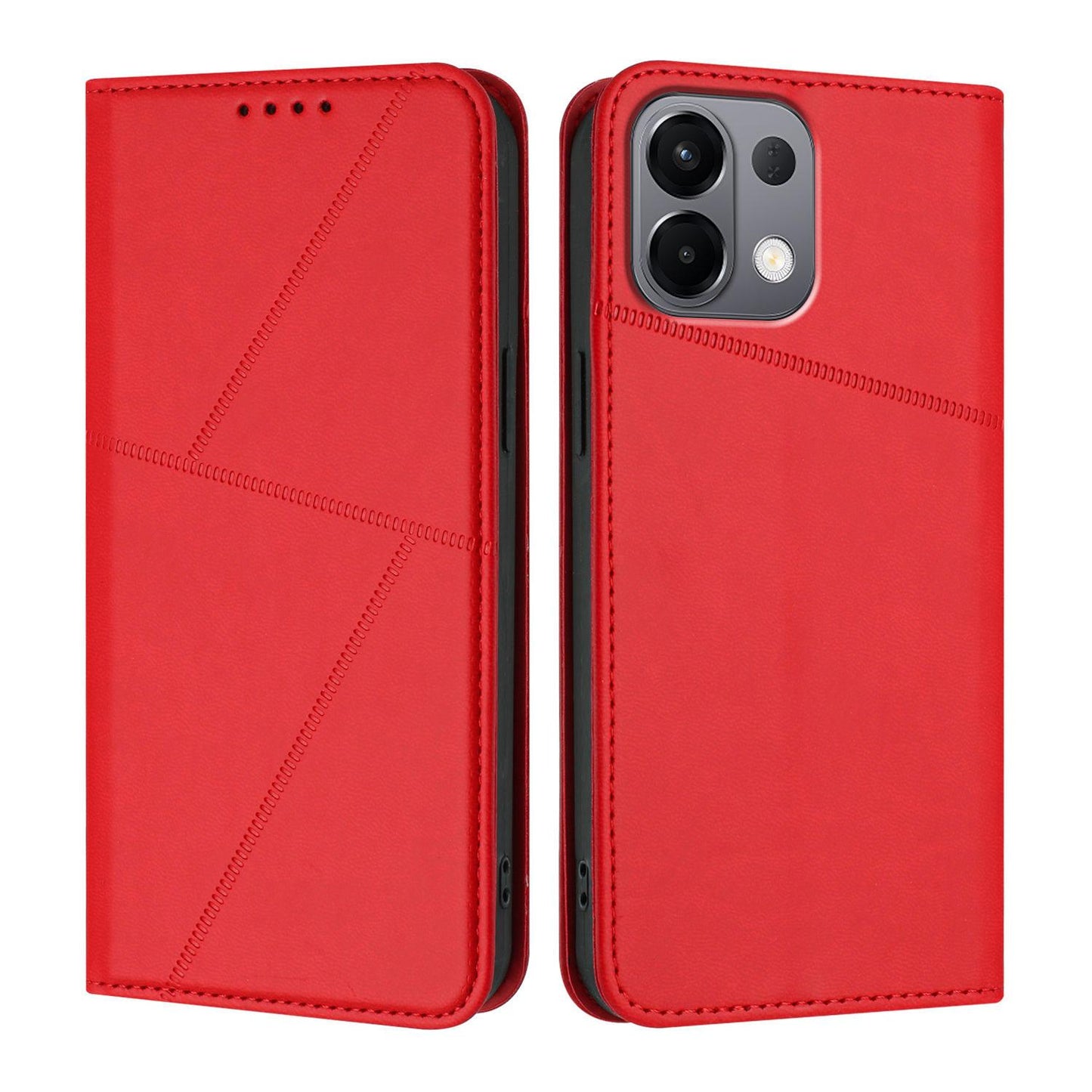 For OPPO K13 5G Strong Magnetic Frosted Flip Leather Phone Case(Red)