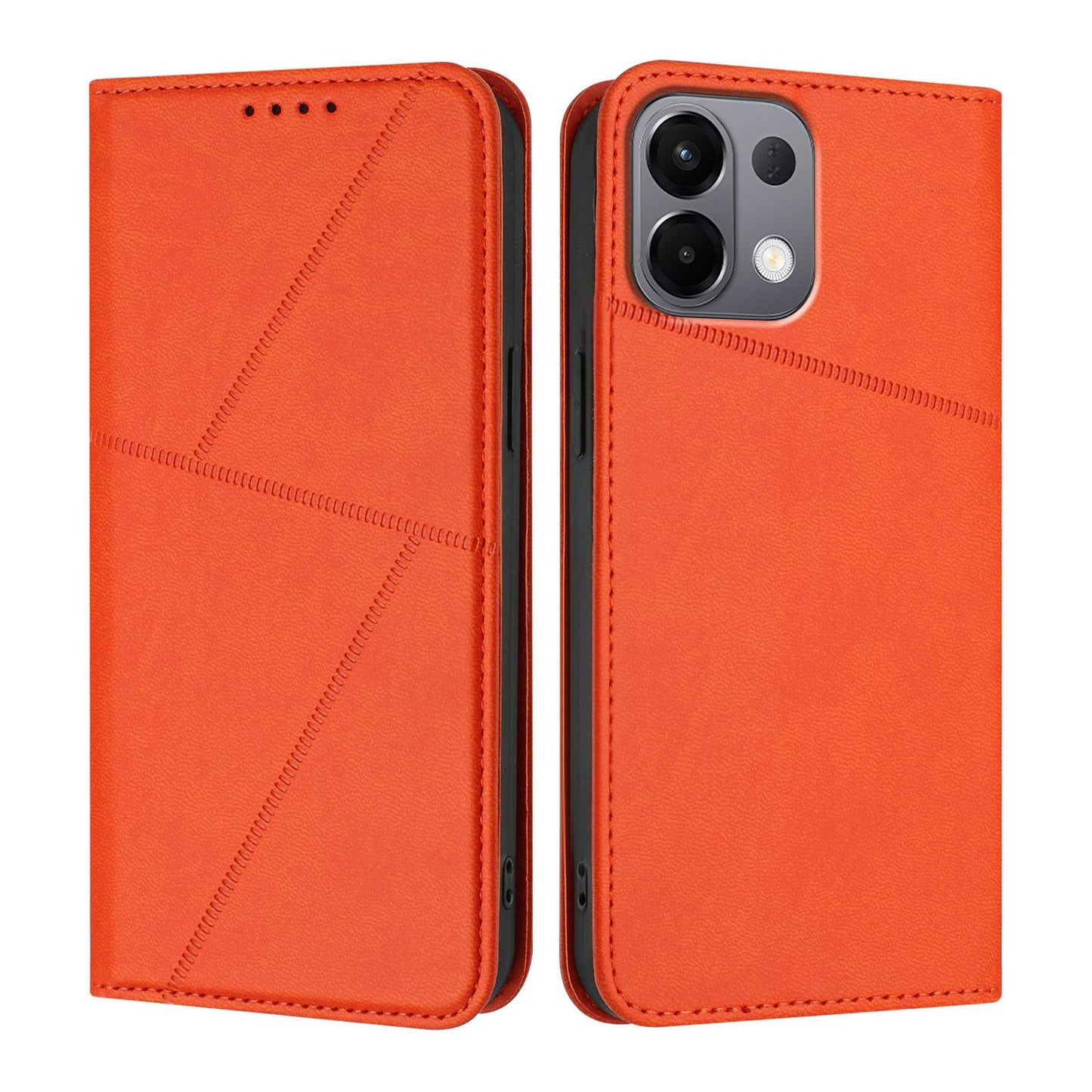For OPPO K13 5G Strong Magnetic Frosted Flip Leather Phone Case(Orange)