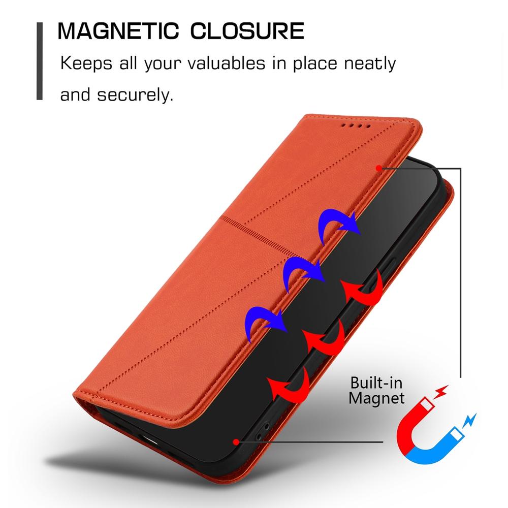For OPPO K13 5G Strong Magnetic Frosted Flip Leather Phone Case(Orange)