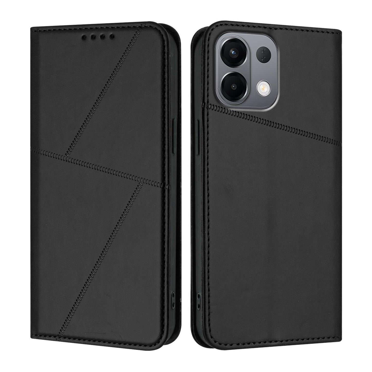 For OPPO K13 5G Strong Magnetic Frosted Flip Leather Phone Case(Black)